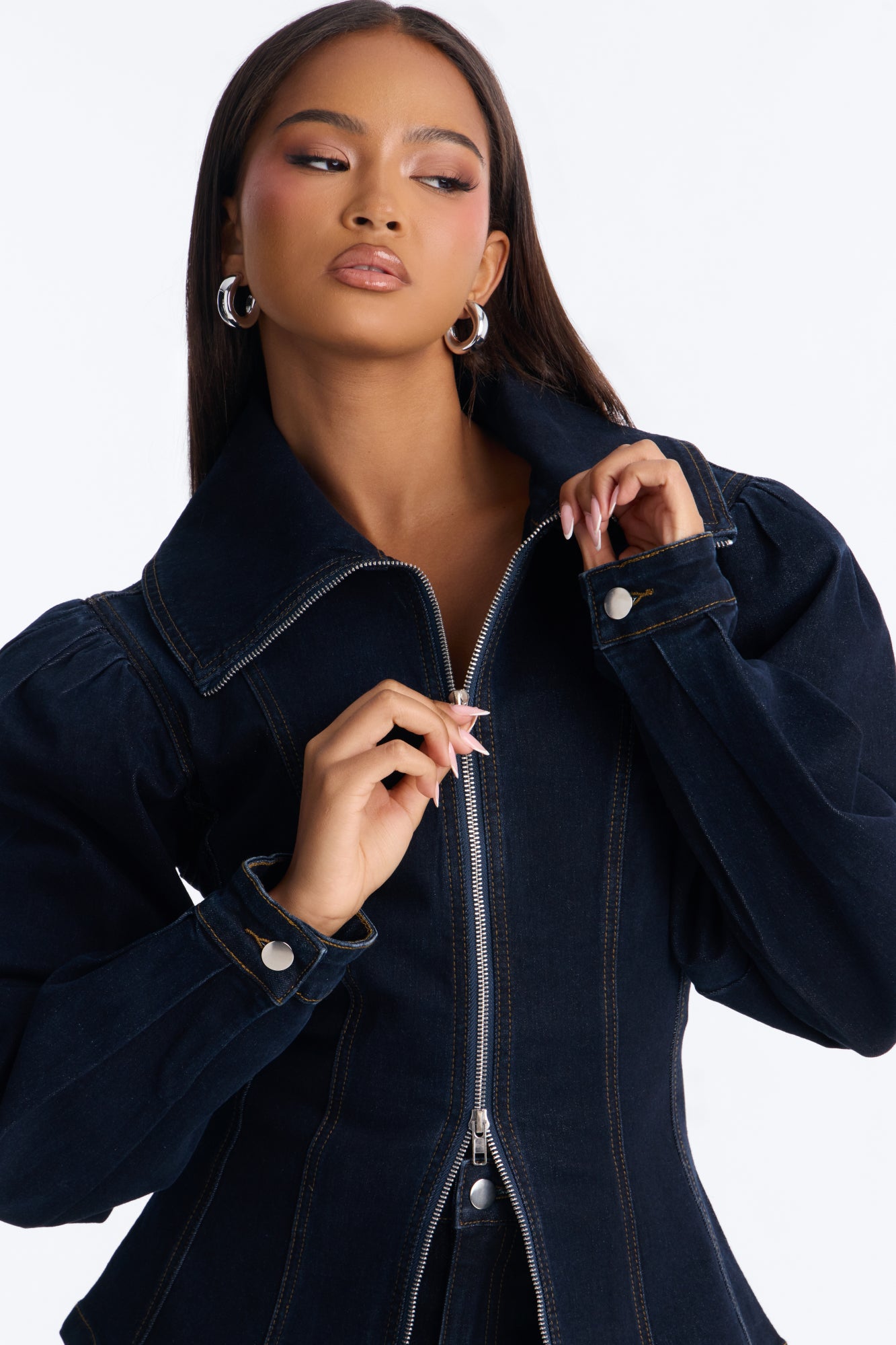 City Dreaming Denim Short Set - Dark Denim