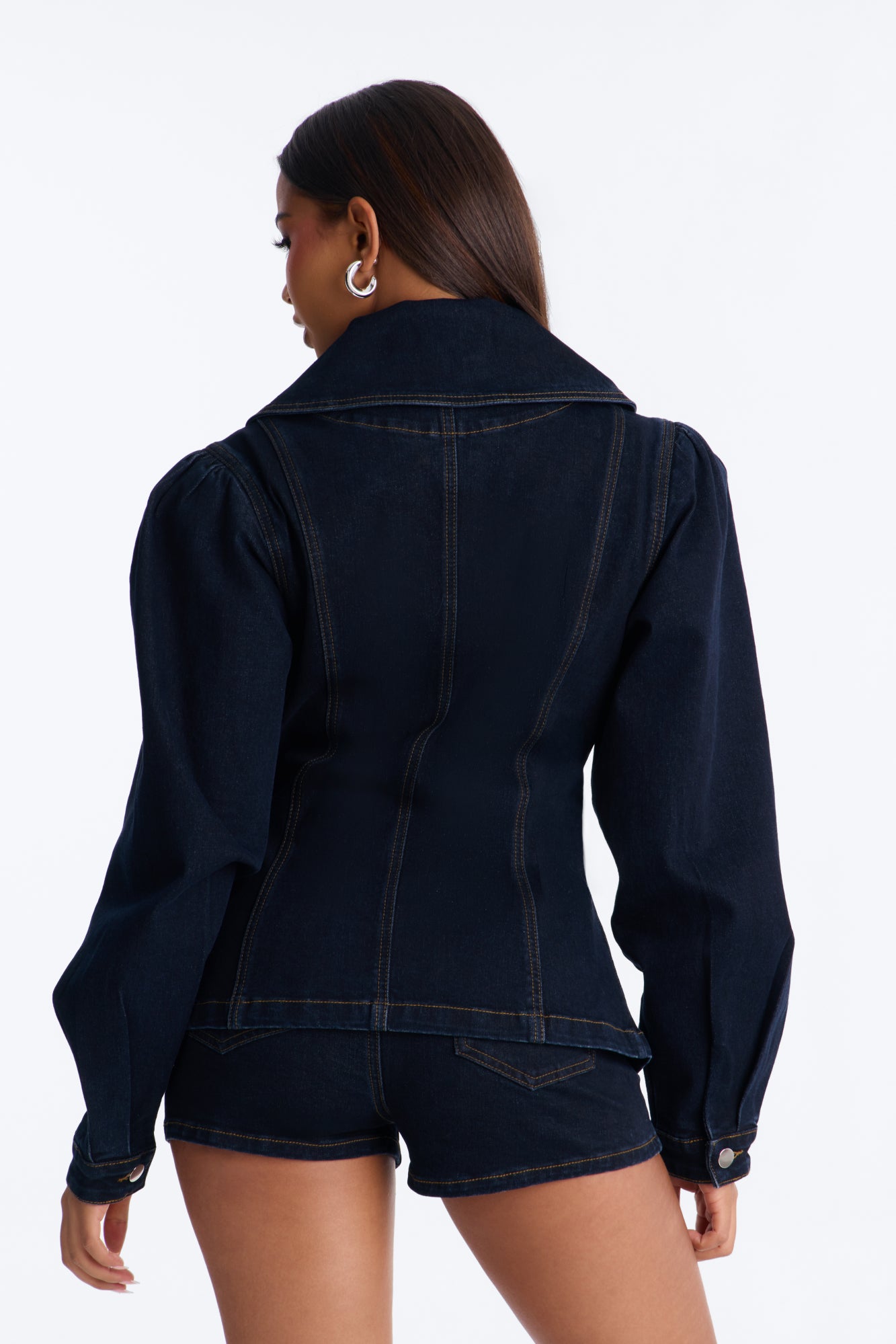 City Dreaming Denim Short Set - Dark Denim
