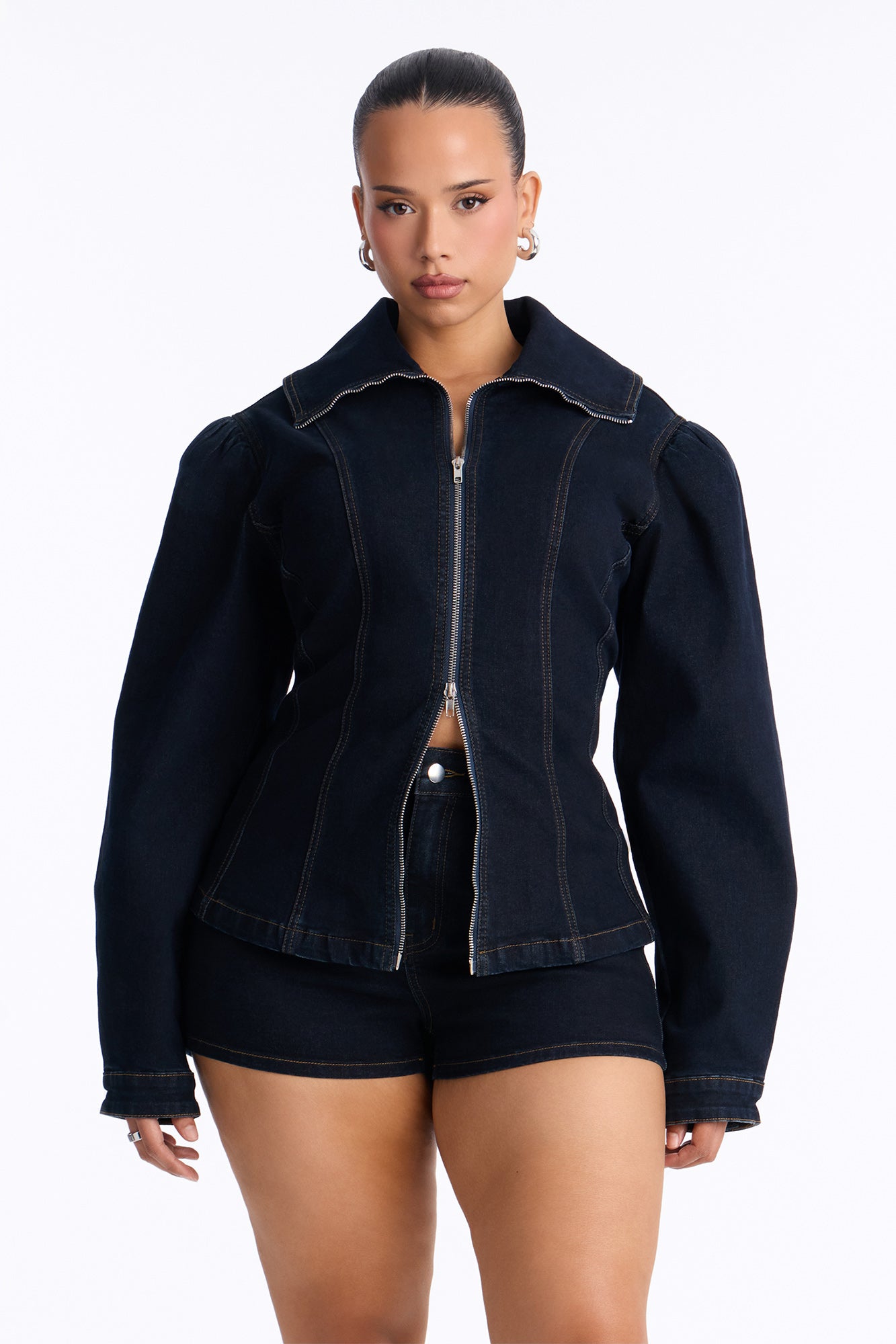 City Dreaming Denim Short Set - Dark Denim