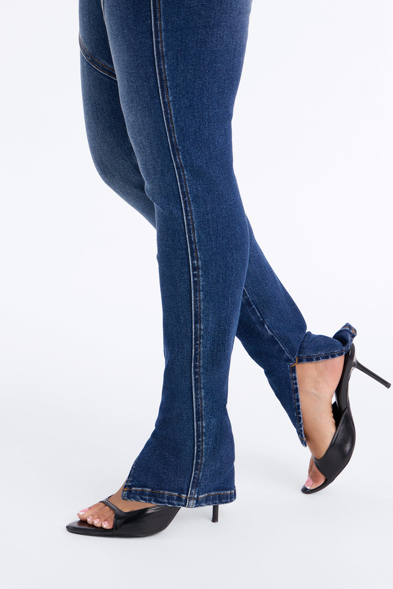 Rialto High Rise Split Hem Skinny Jeans - Dark Wash