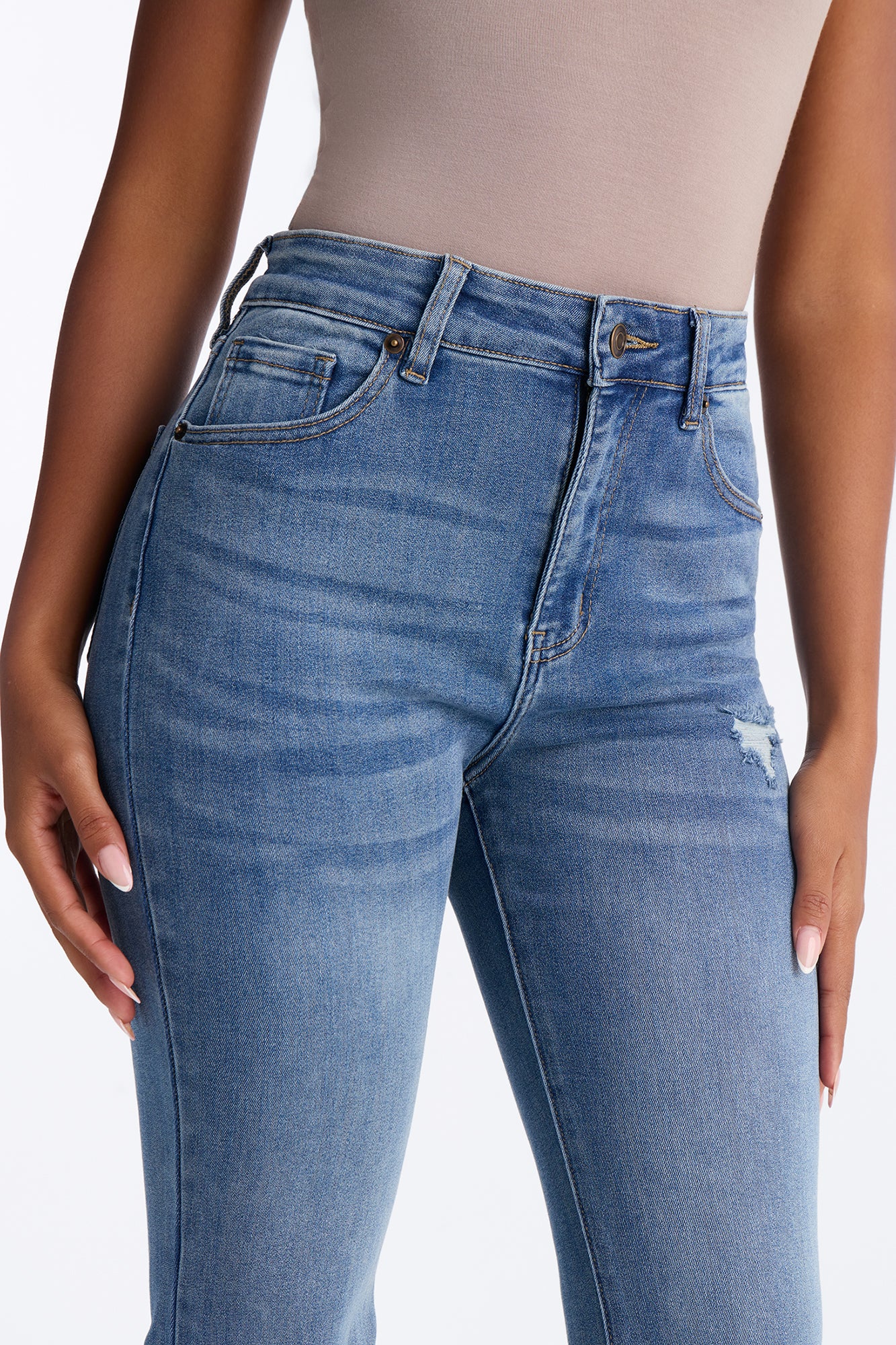 Attention Seeker Soft Stretch Flare Jeans - Medium Wash