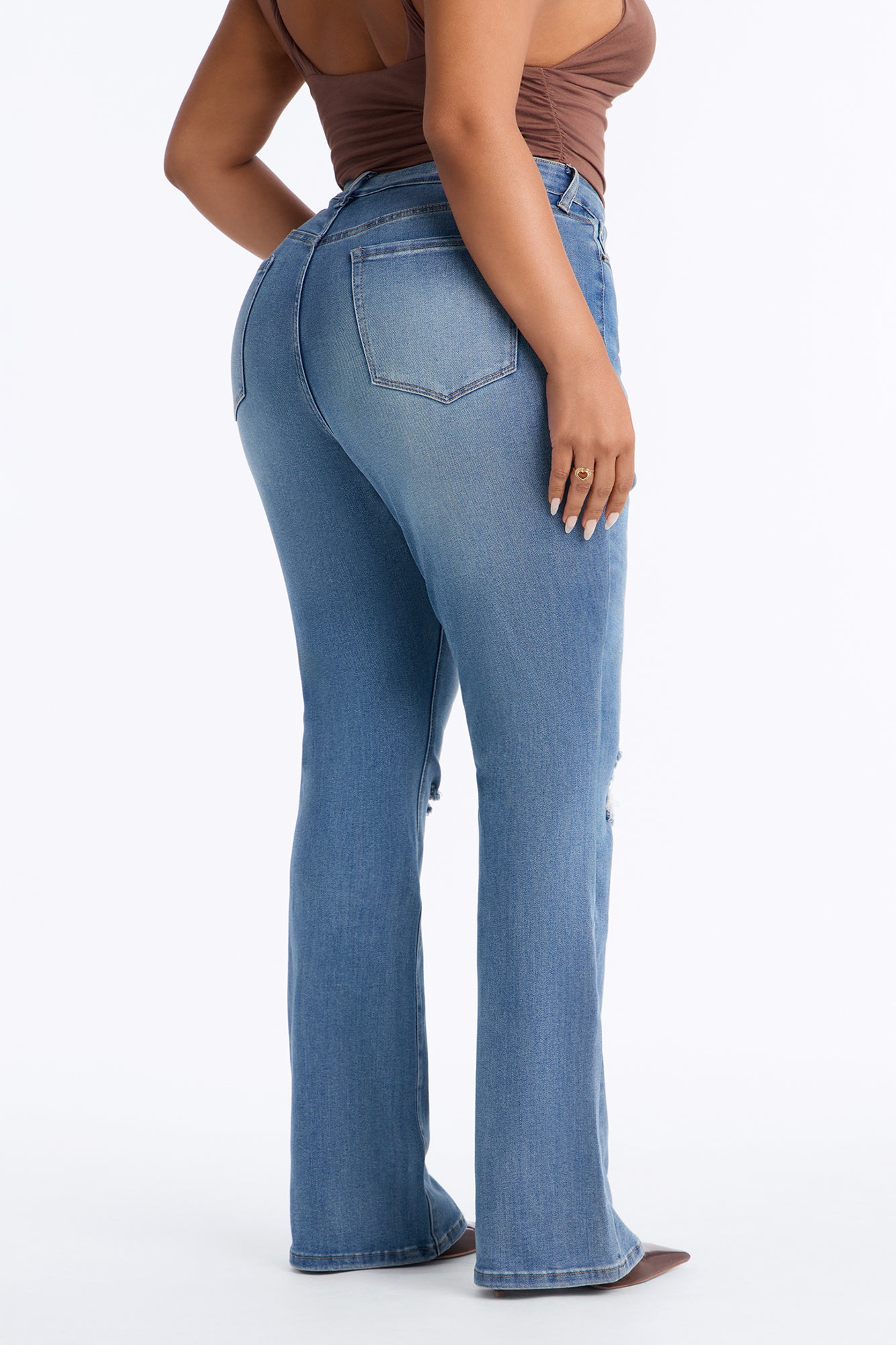 Attention Seeker Soft Stretch Flare Jeans - Medium Wash