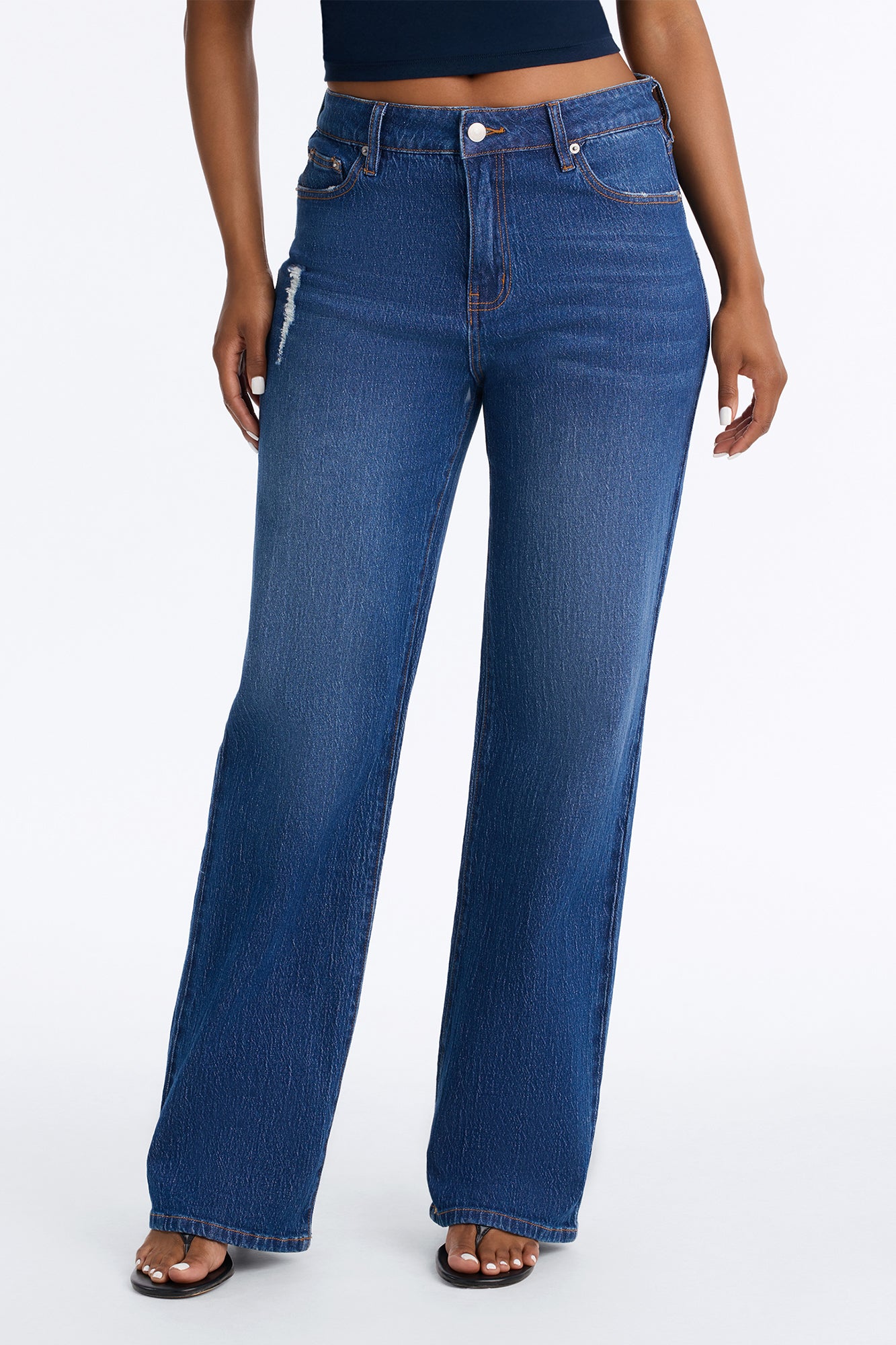 Next Chapter High Rise Stretch Straight Leg Jeans - Dark Wash