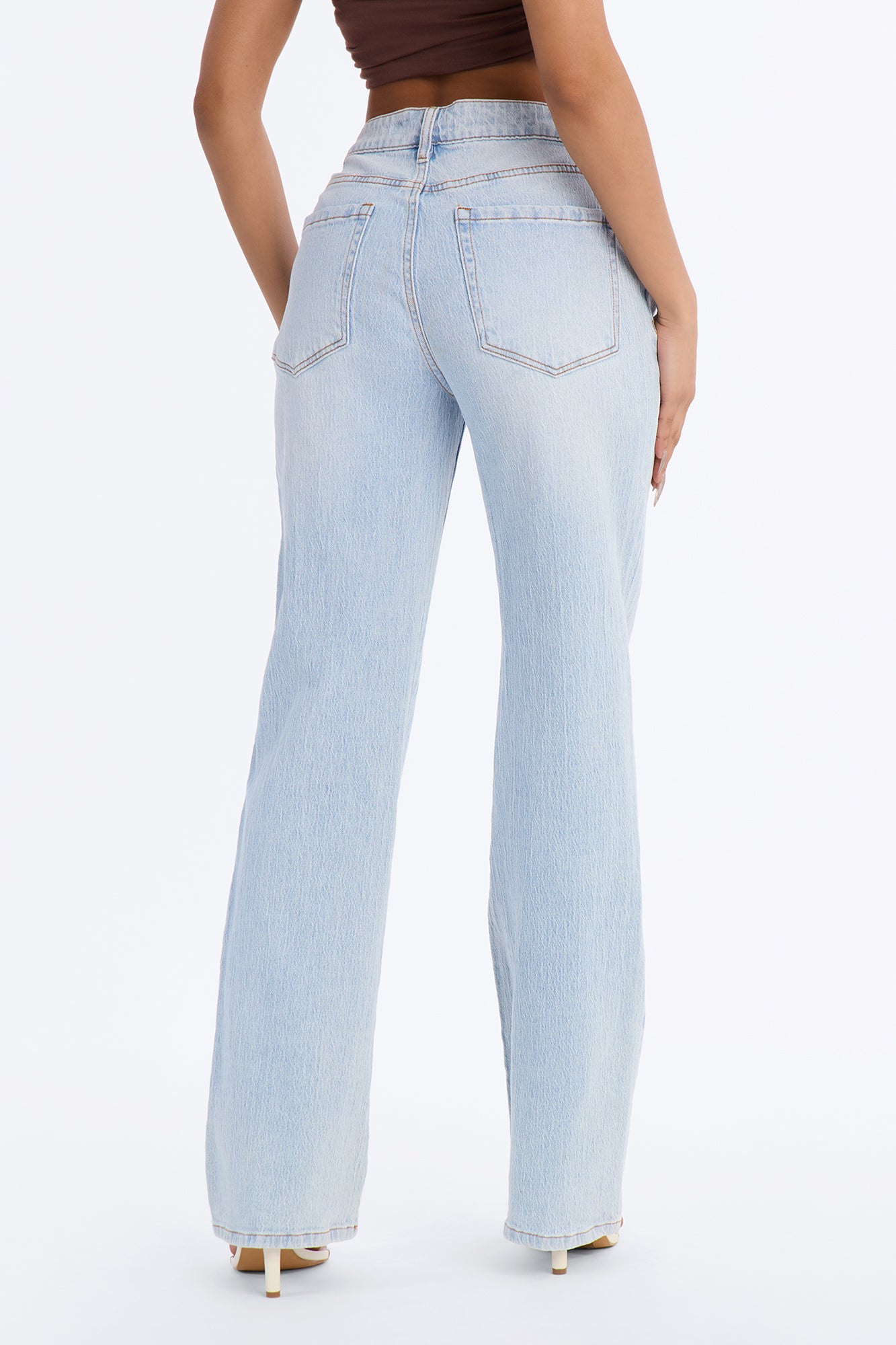 Next Chapter High Rise Stretch Straight Leg Jeans - Light Wash