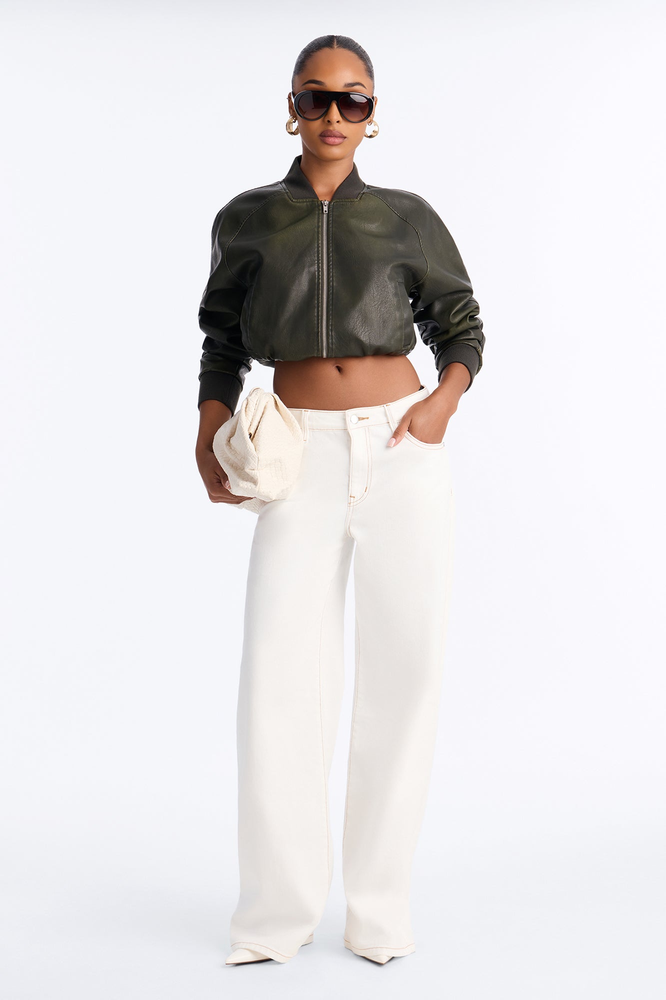 Rockaway High Rise Wide Leg Jeans - Ivory