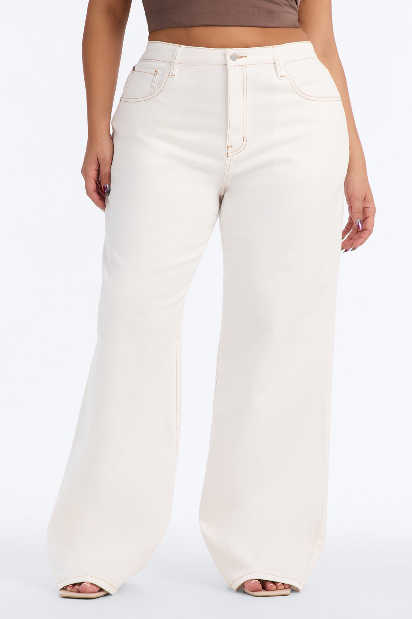 Rockaway High Rise Wide Leg Jeans - Ivory