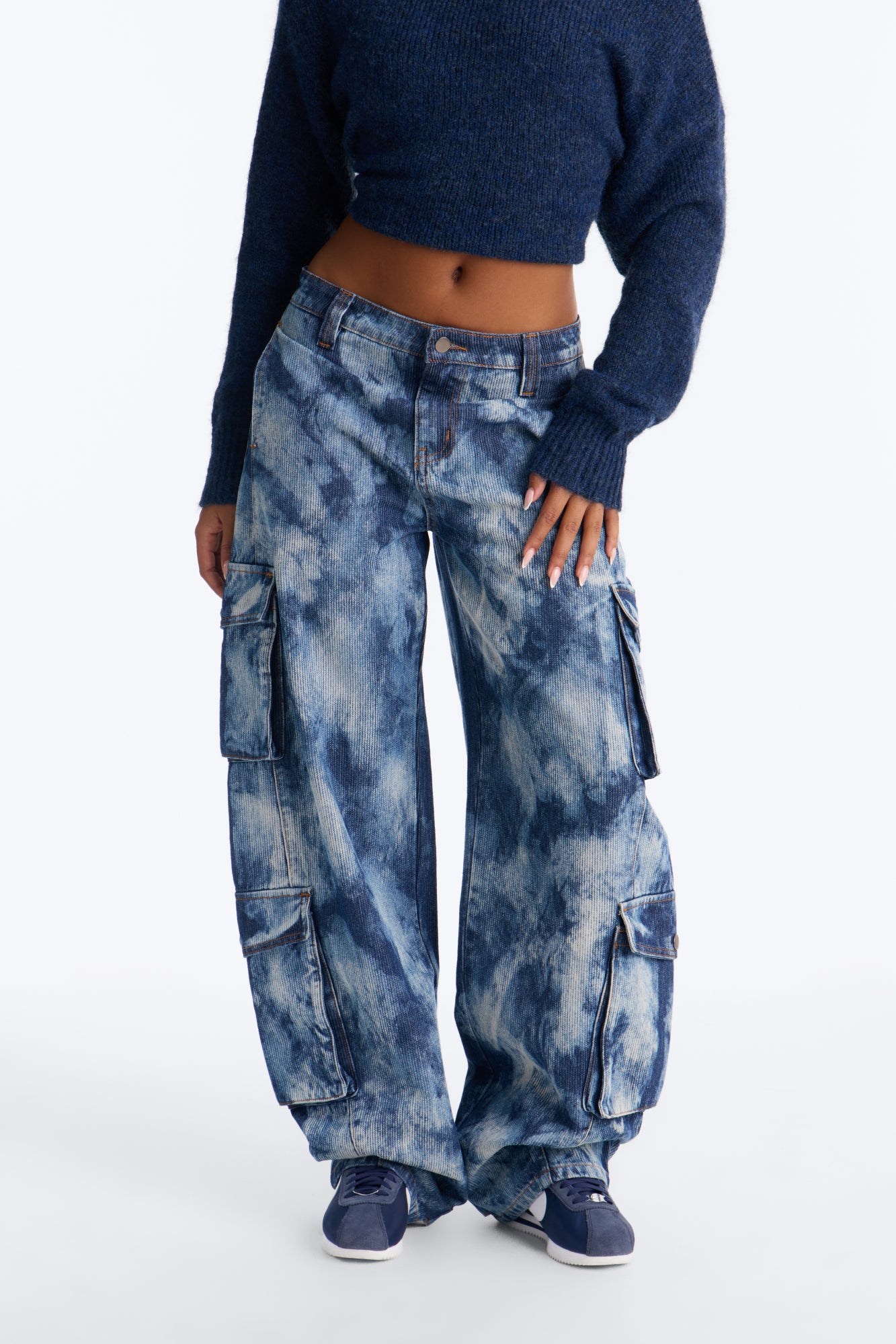 La Brea Baggy Cargo Jeans - Blue/combo