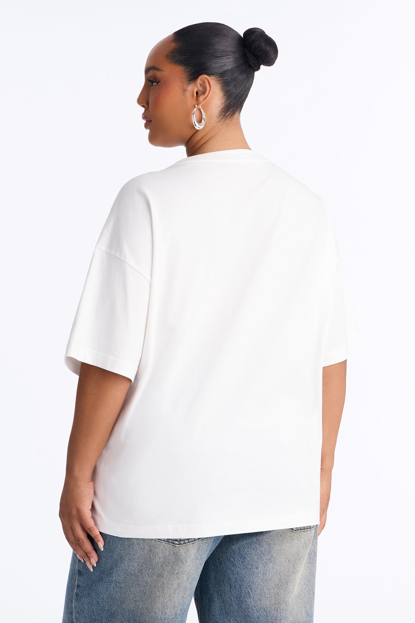100% Premium Cotton Short Sleeve Boyfriend T-Shirt - White