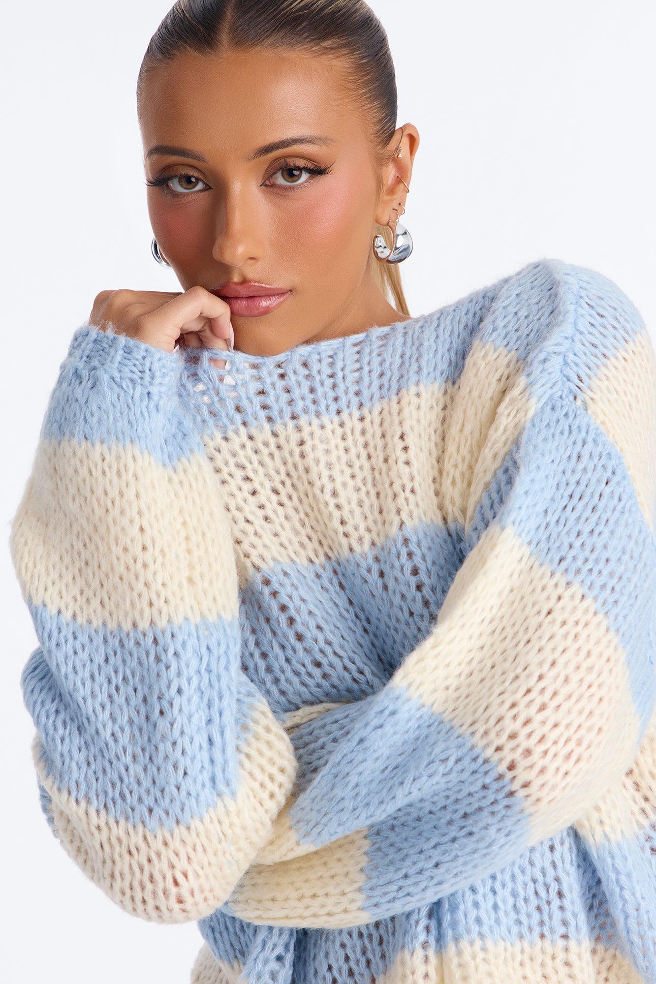 Feeling Extra Soft Striped Sweater - Blue/combo