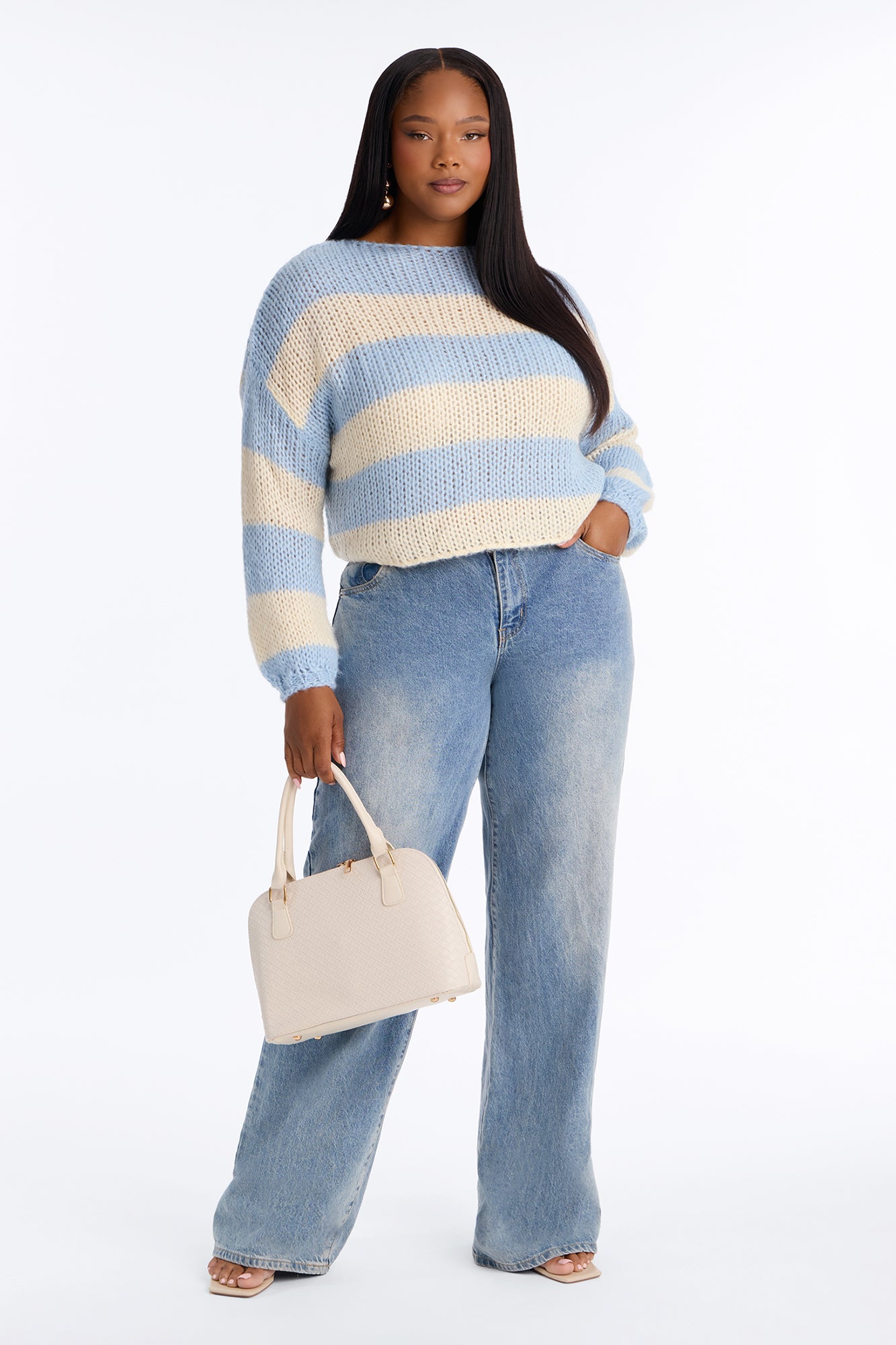 Feeling Extra Soft Striped Sweater - Blue/combo