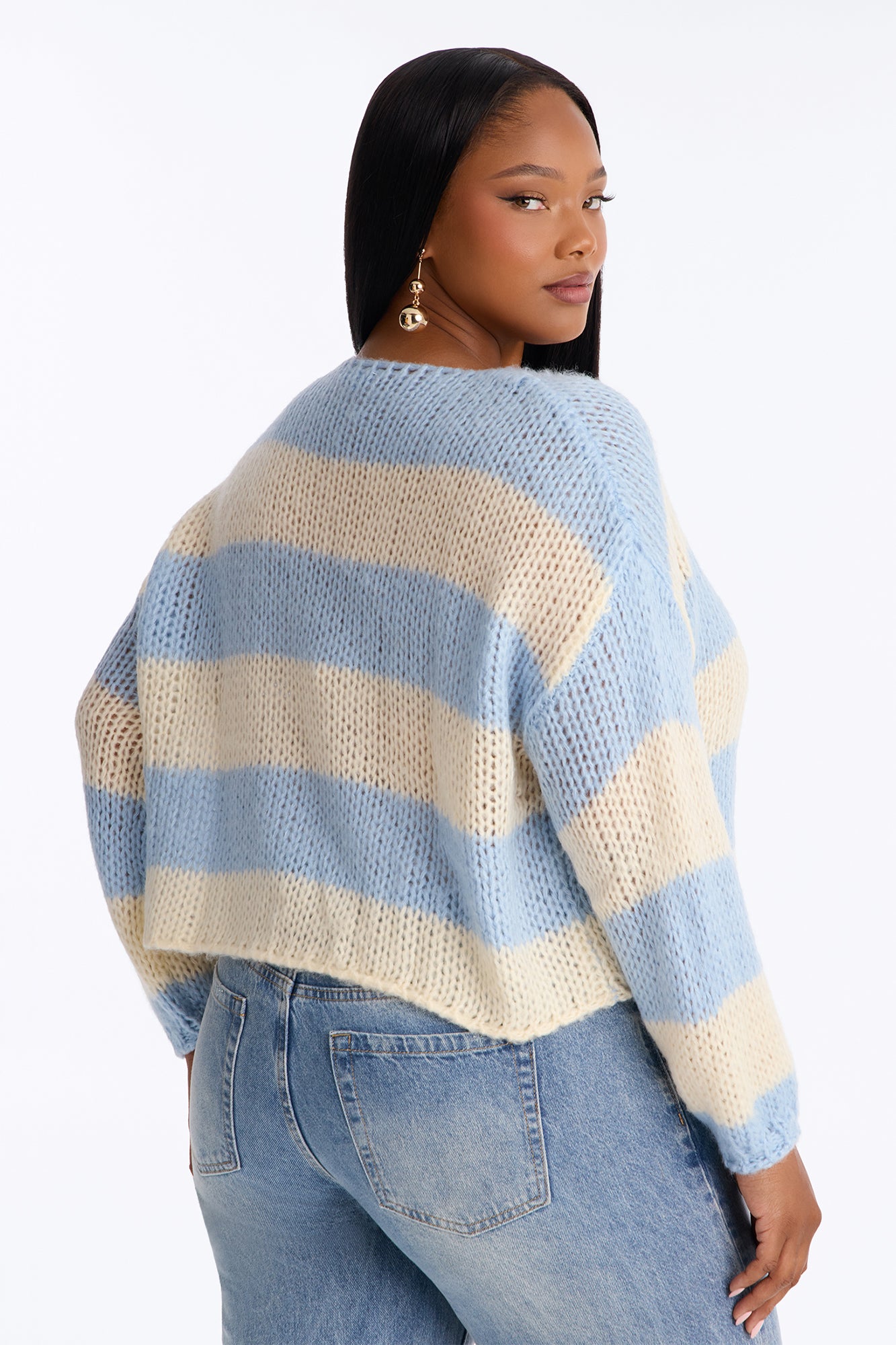 Feeling Extra Soft Striped Sweater - Blue/combo
