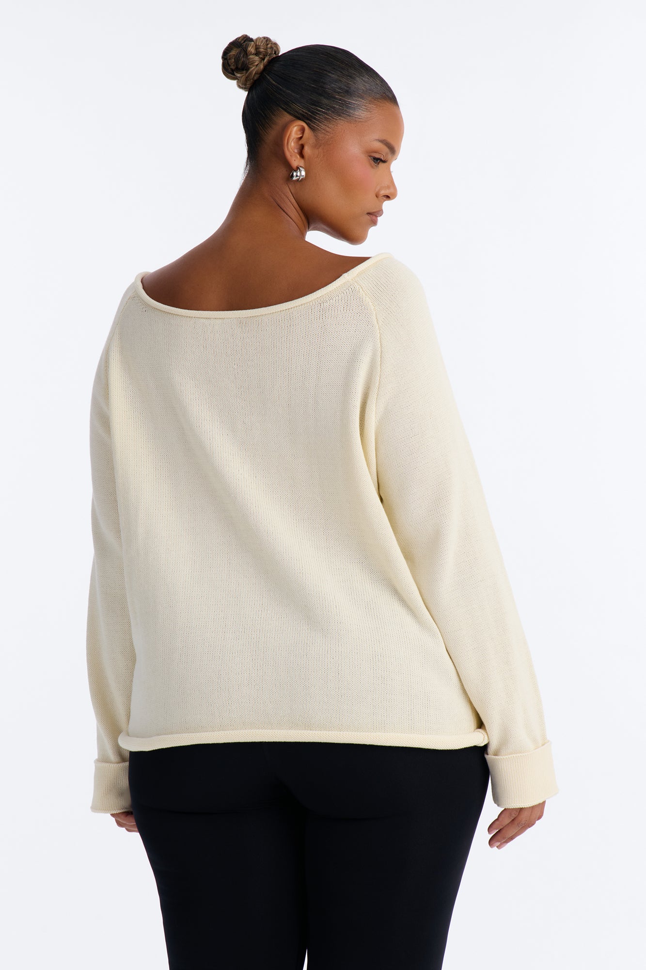 Casey Off Shoulder Long Sleeve Sweater - Ivory
