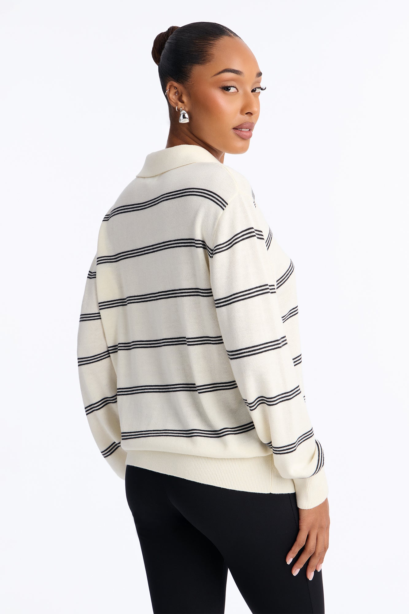 Calm Mornings Striped Pullover Sweater - Cream/combo