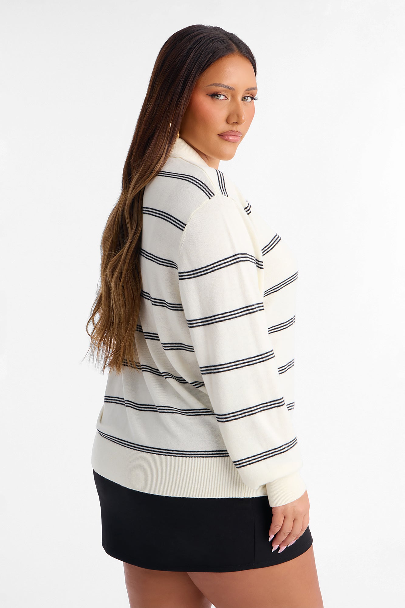 Calm Mornings Striped Pullover Sweater - Cream/combo