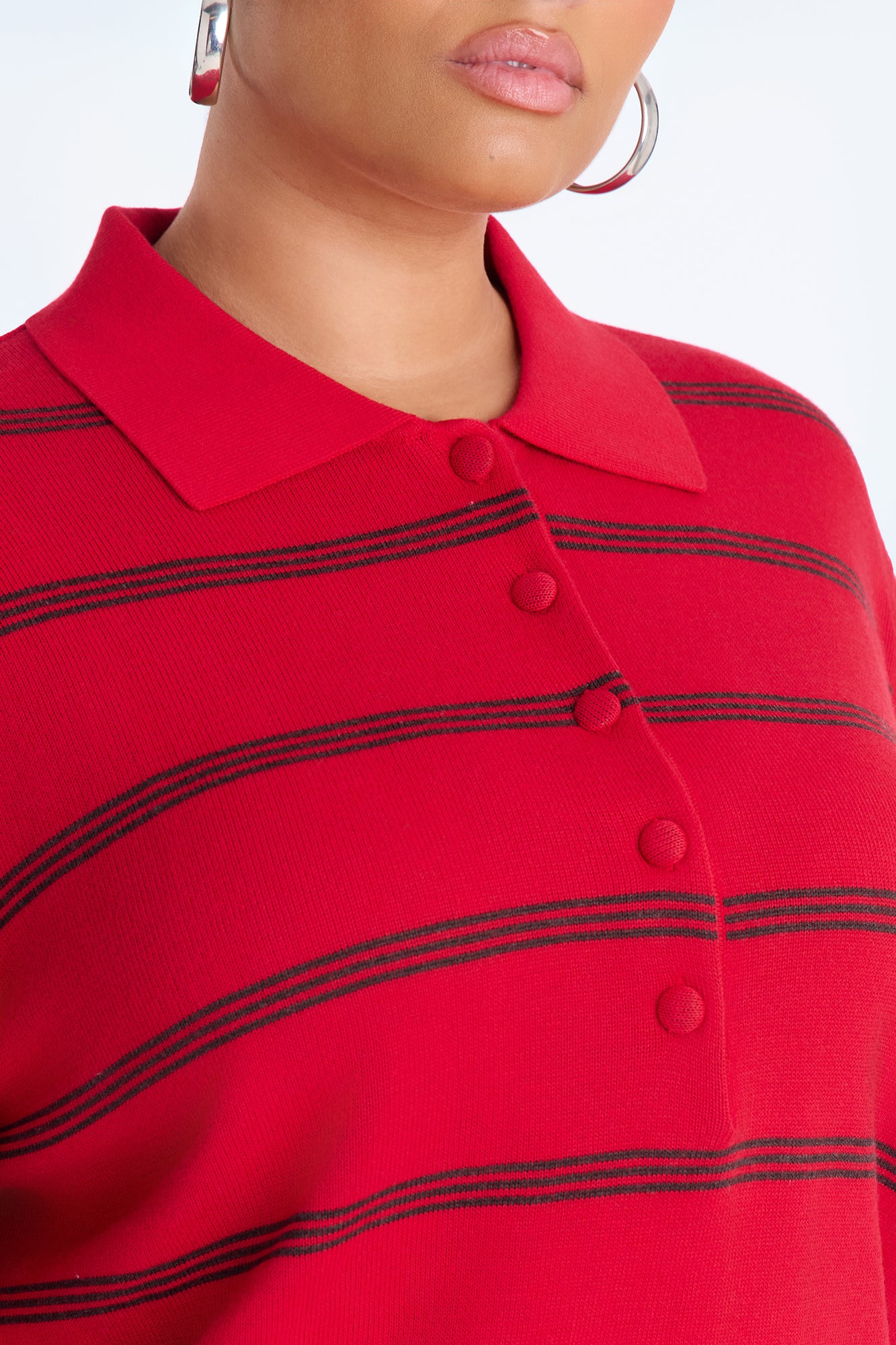 Calm Mornings Striped Pullover Sweater - Red/combo