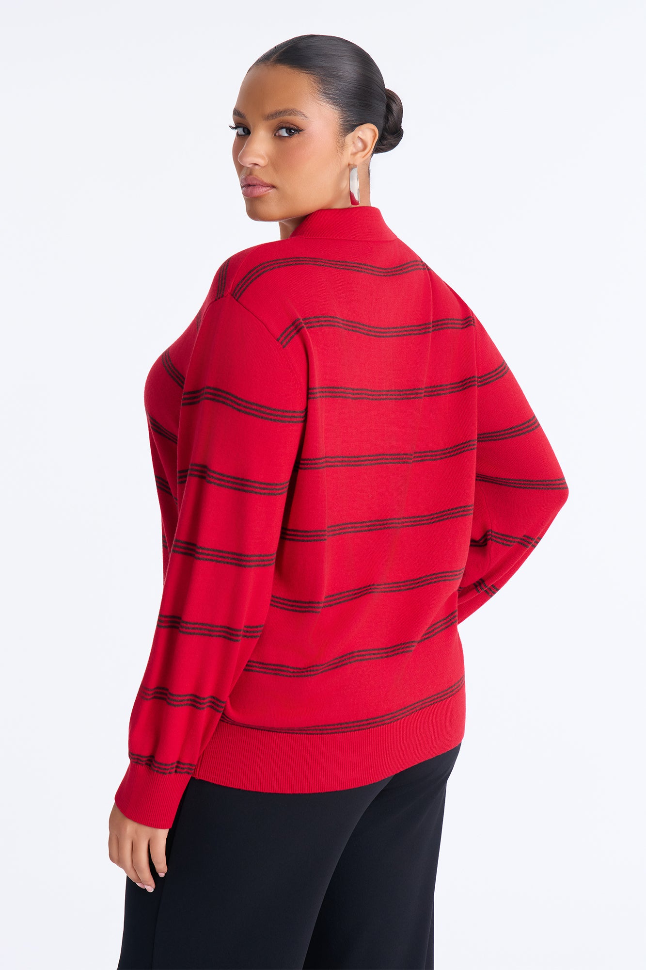 Calm Mornings Striped Pullover Sweater - Red/combo