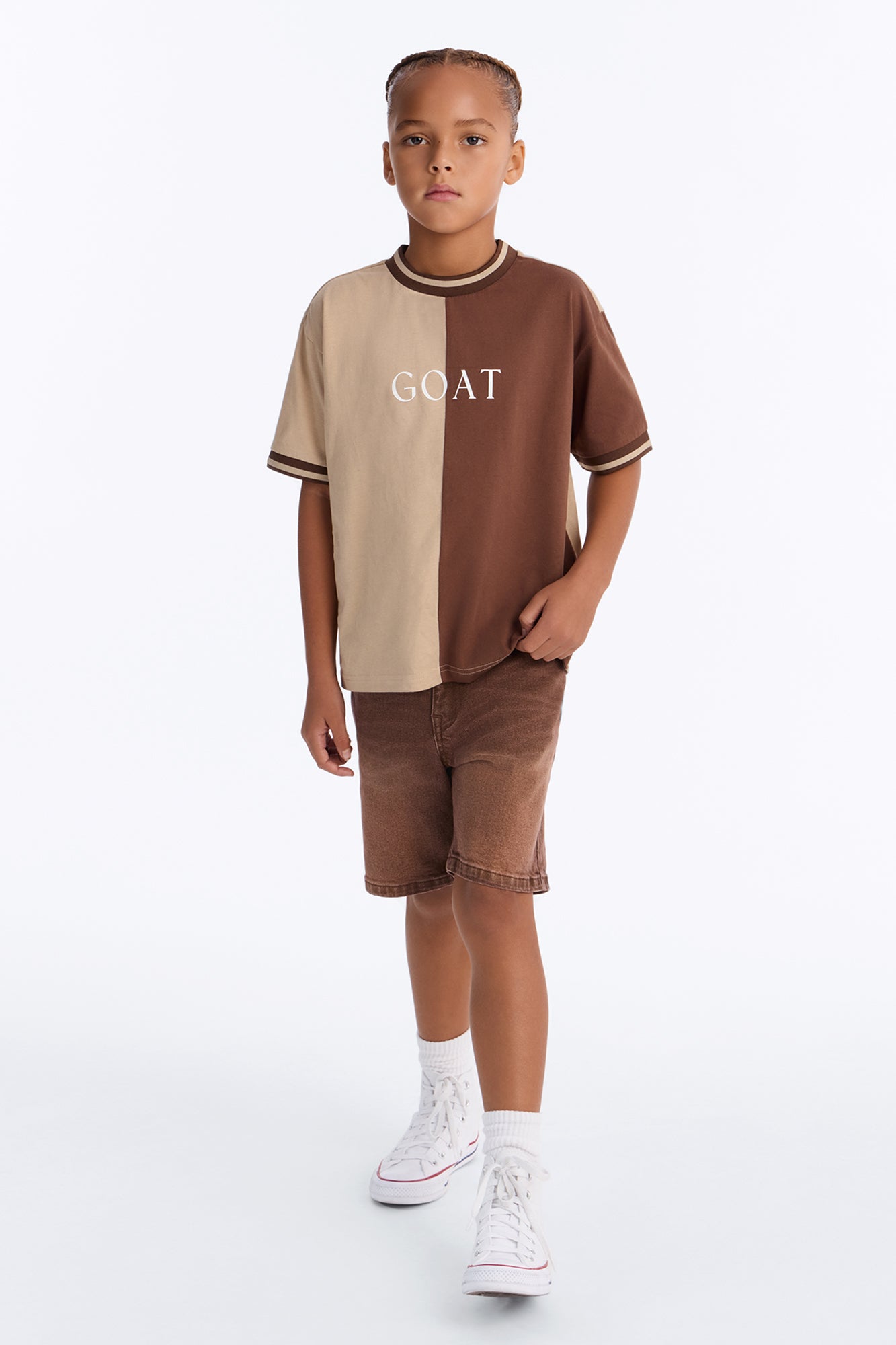 Mini Essential Hue Relaxed Denim Short - Brown