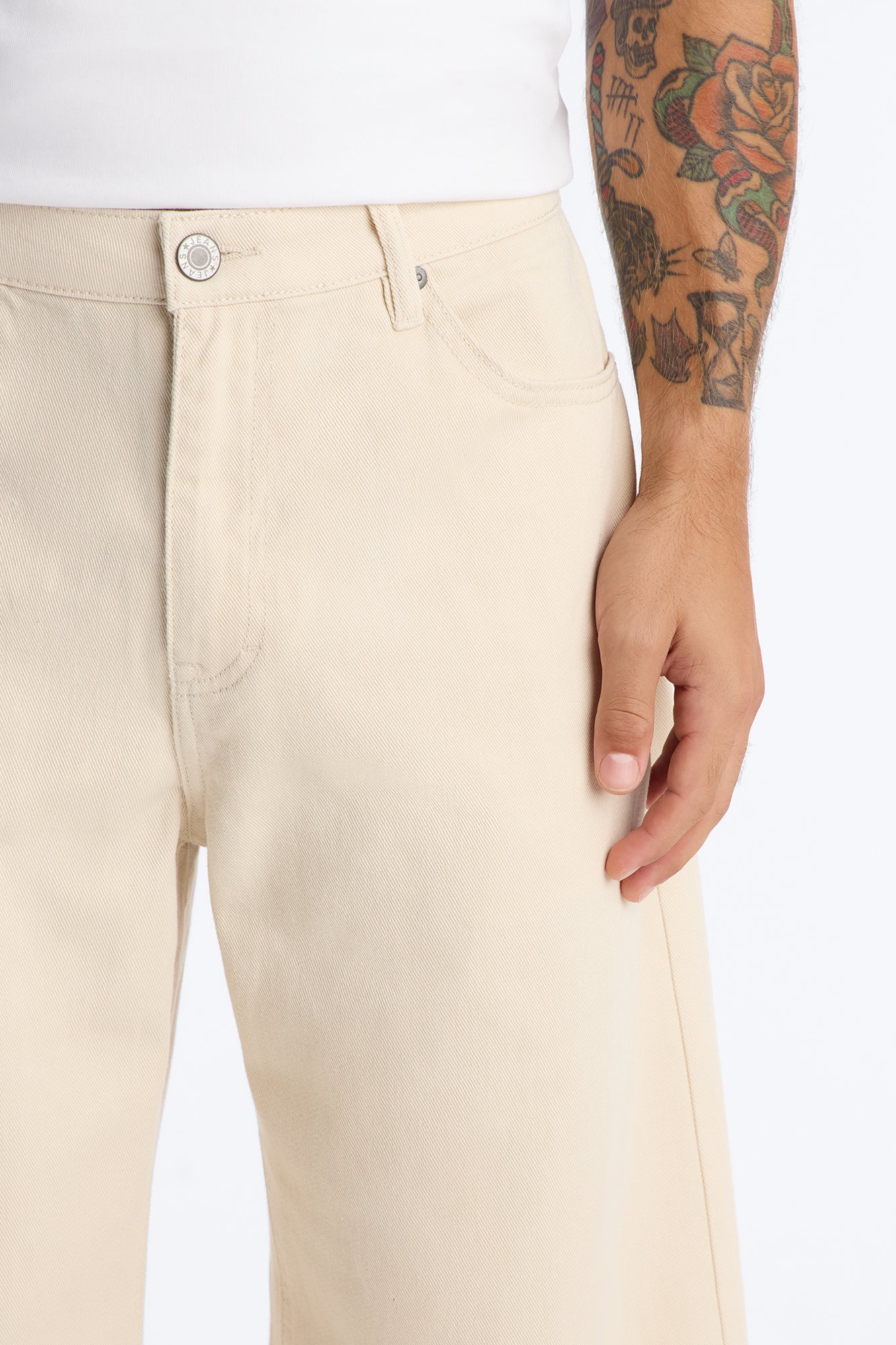 Essential Baggy Rigid Jean - Cream
