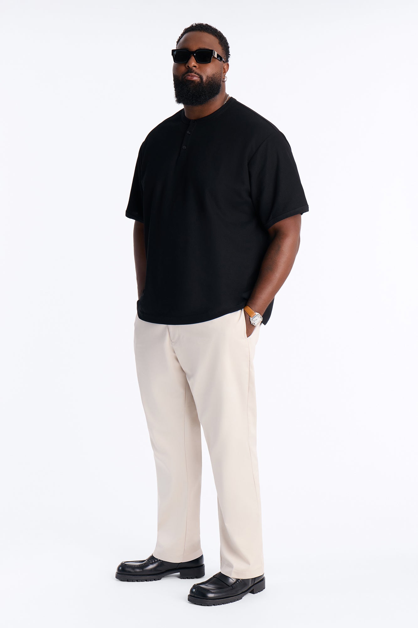 Malakai Belted Straight Leg Pant - Beige