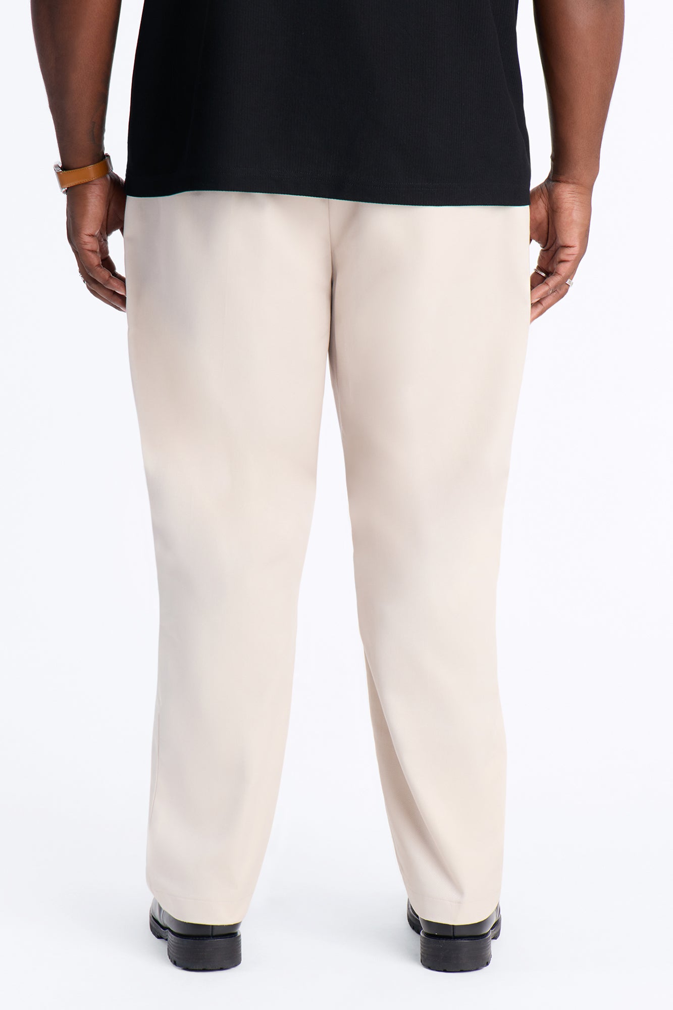 Malakai Belted Straight Leg Pant - Beige
