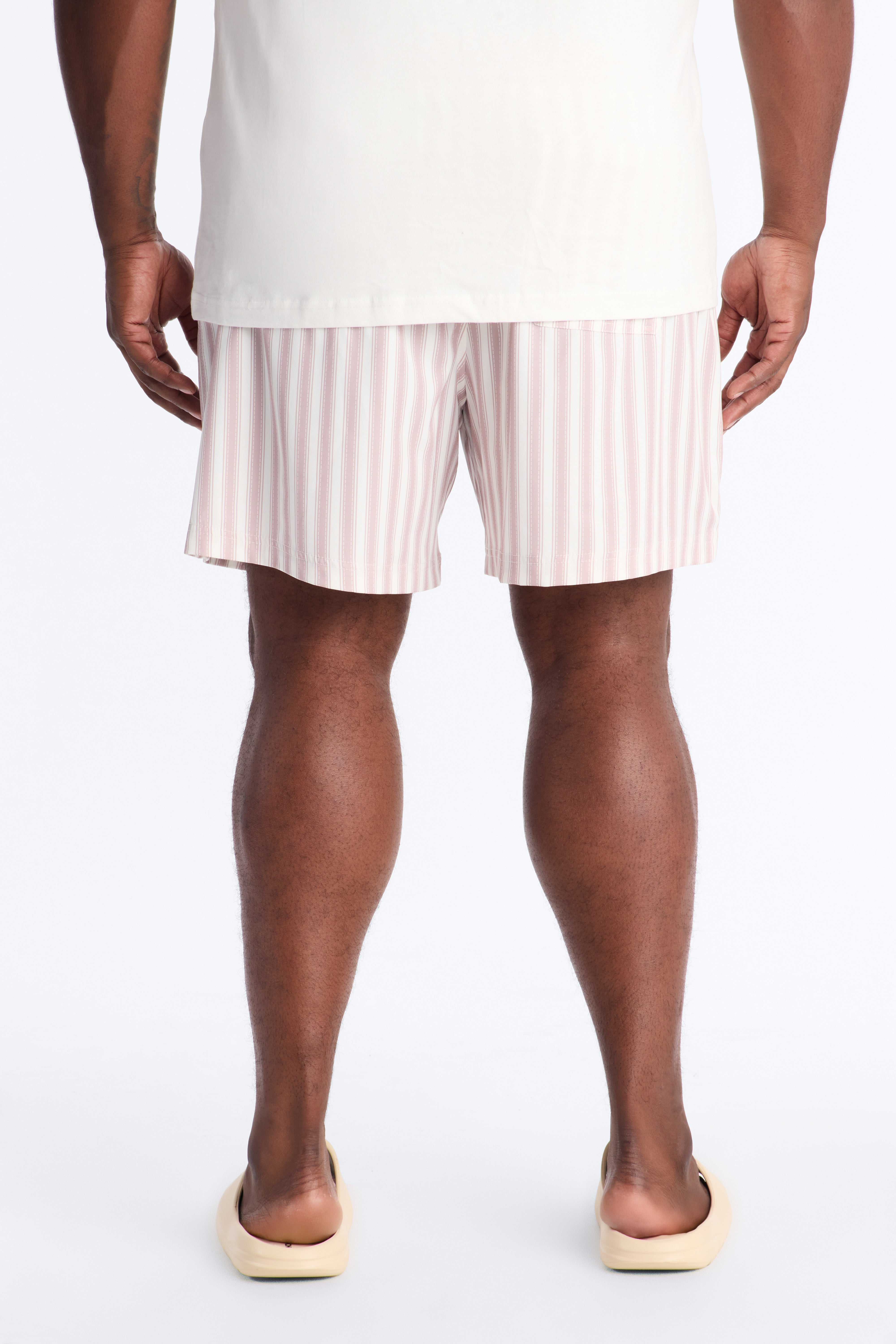 Striped Cabana Swim Trunk 7″ - Pink/combo