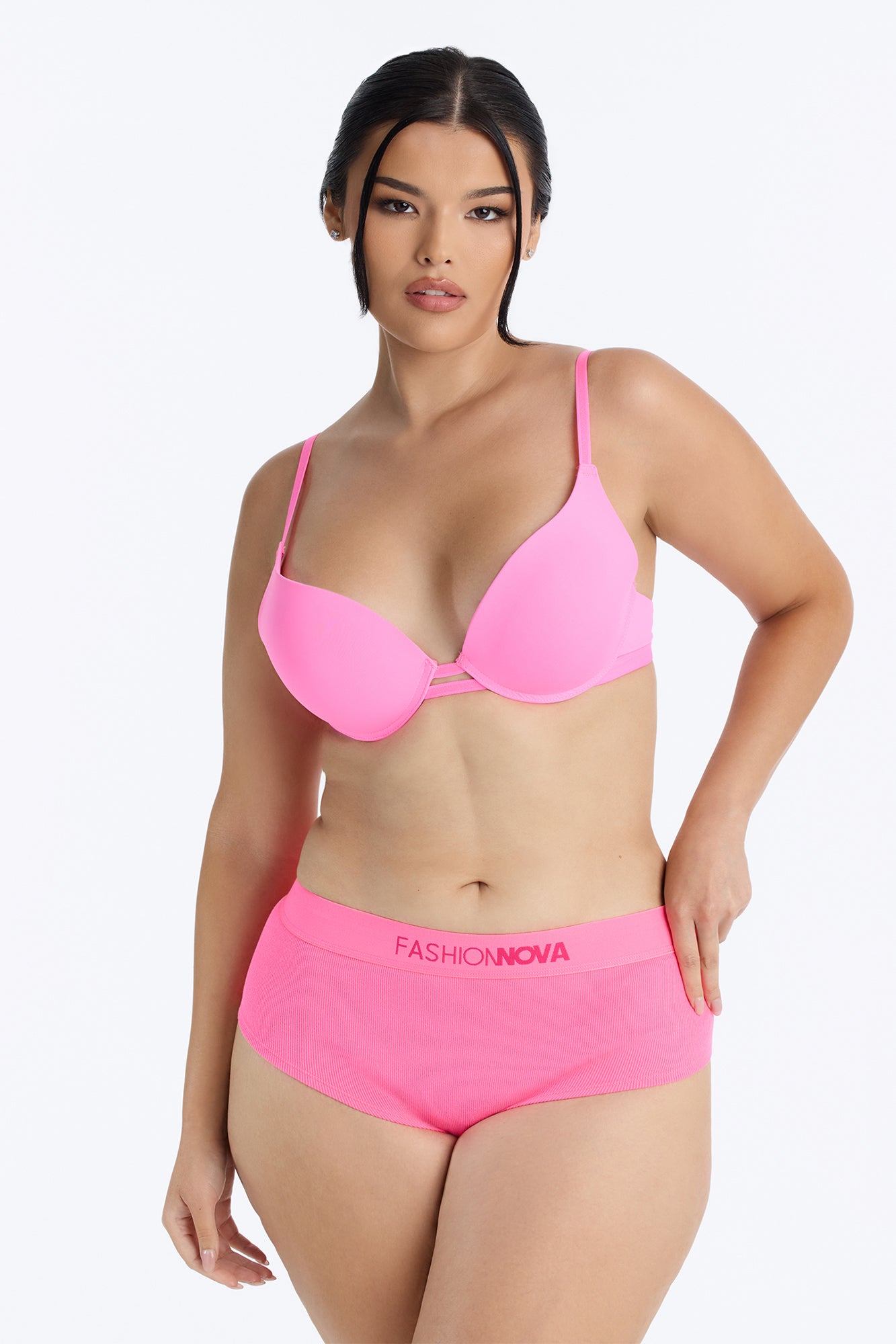 FN Mood Cotton Ribbed Full Coverage Hipster - Hot Pink