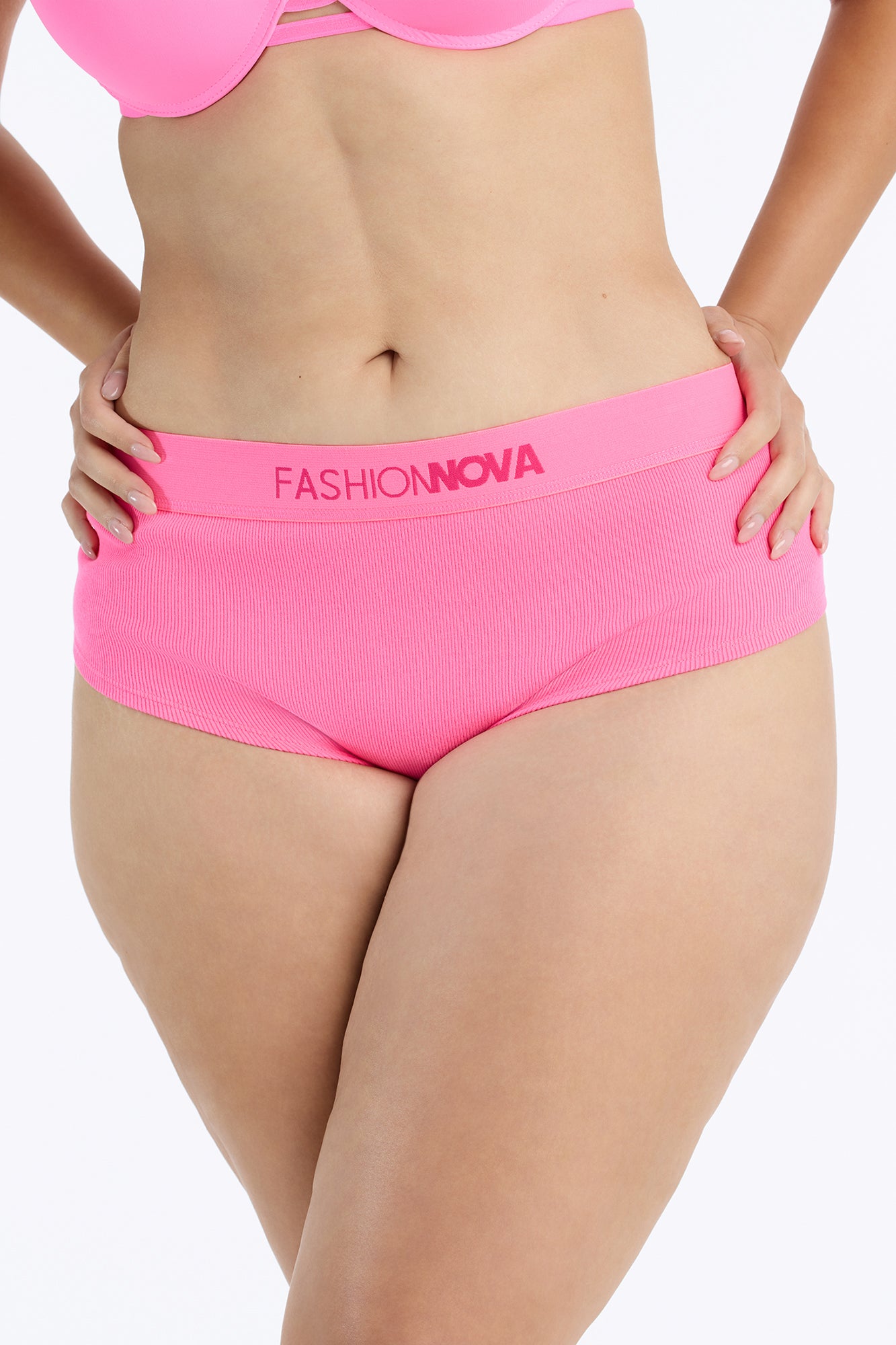 FN Mood Cotton Ribbed Full Coverage Hipster - Hot Pink