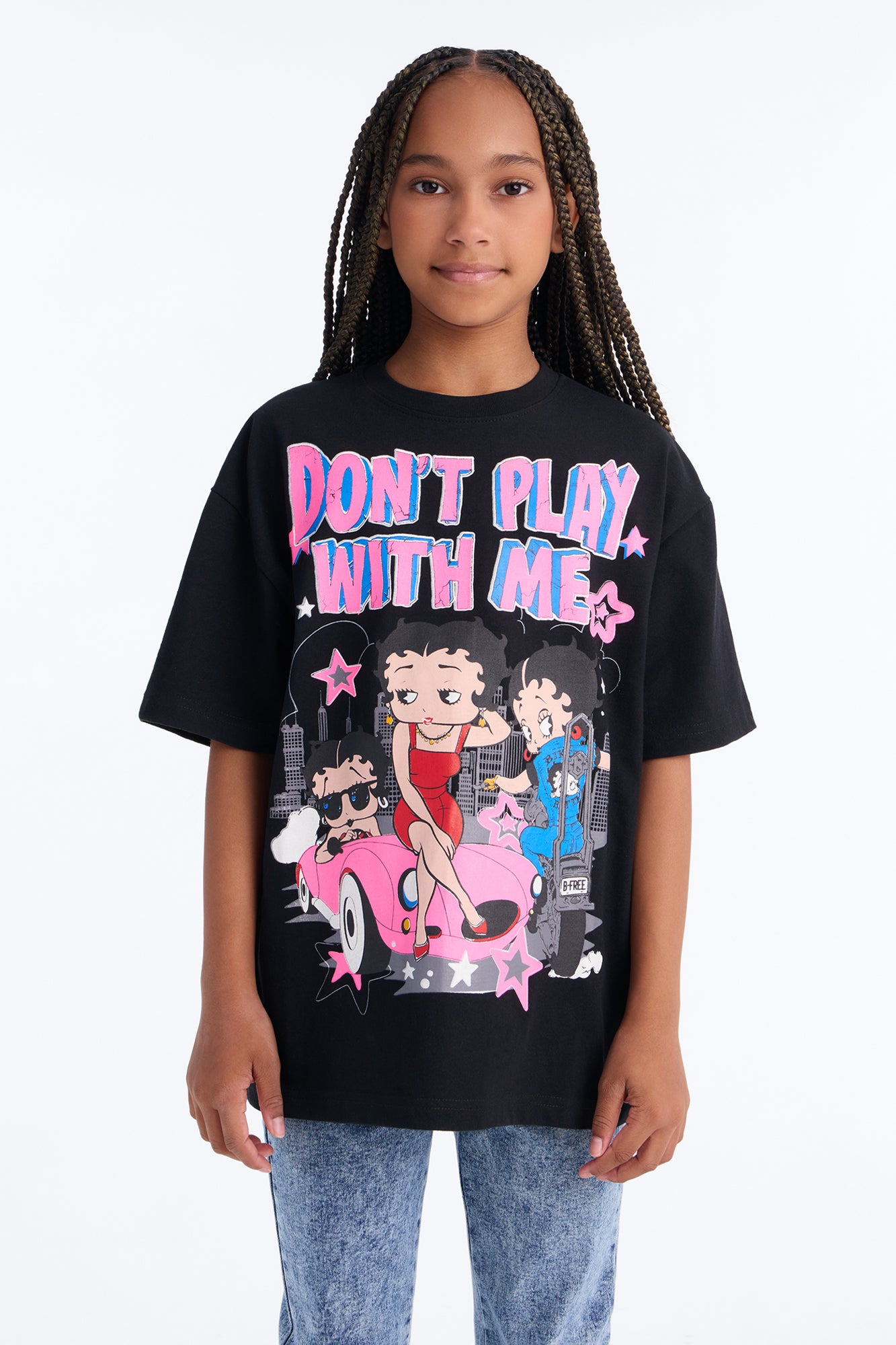 Mini Betty Boop Don't Play With Me Short Sleeve Tee - Black