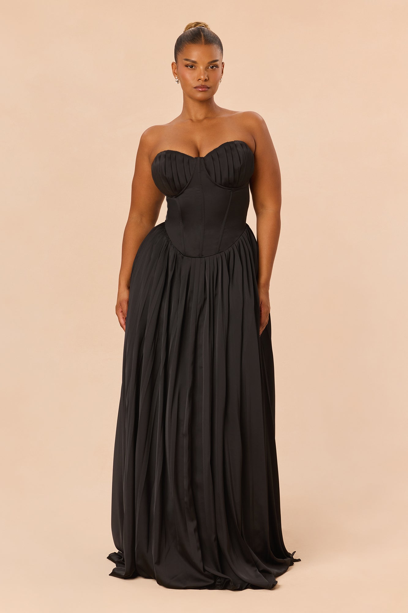 Addison Satin Gown - Black