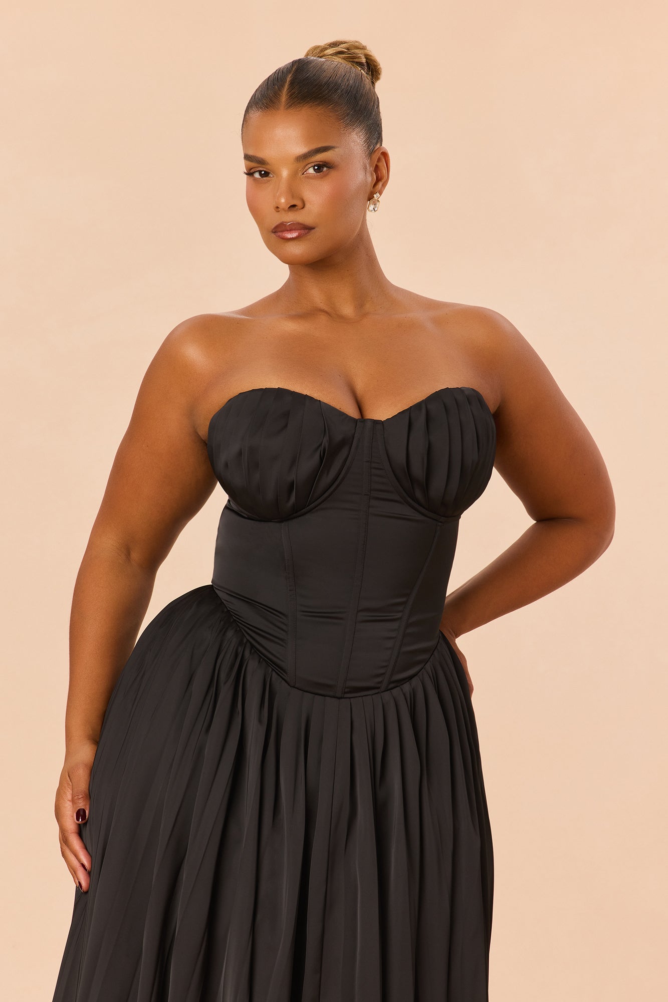 Addison Satin Gown - Black