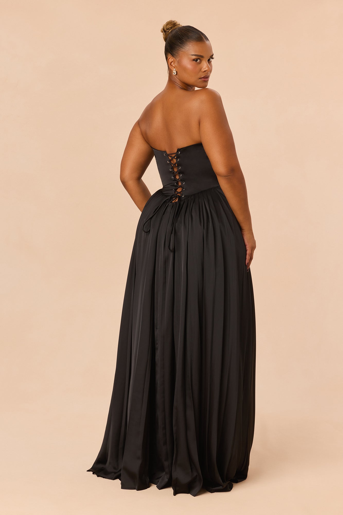 Addison Satin Gown - Black