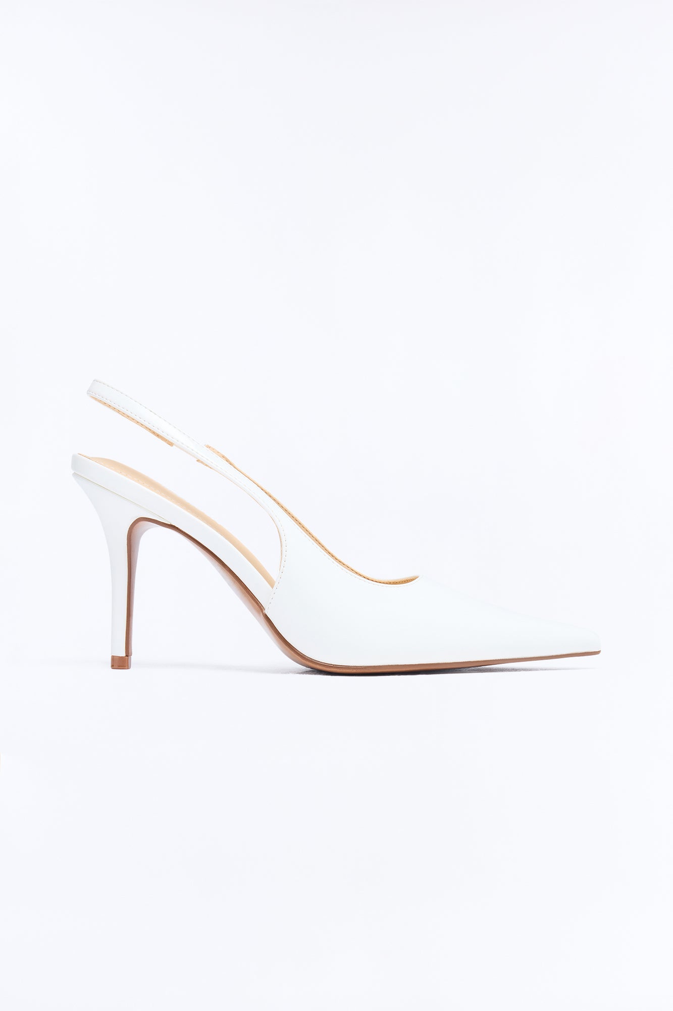 Alanis Patent Slingback Pumps - White