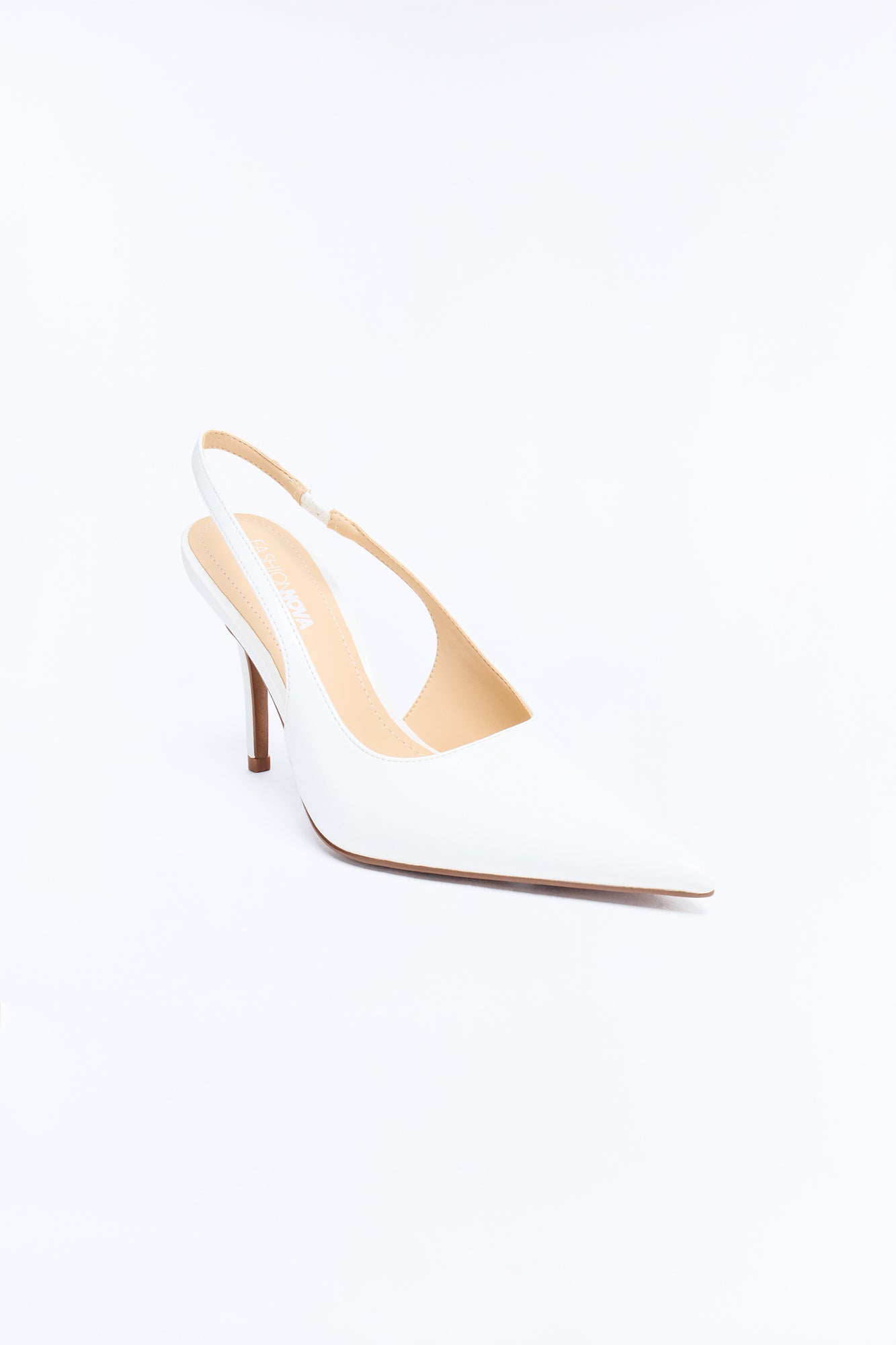 Alanis Patent Slingback Pumps - White
