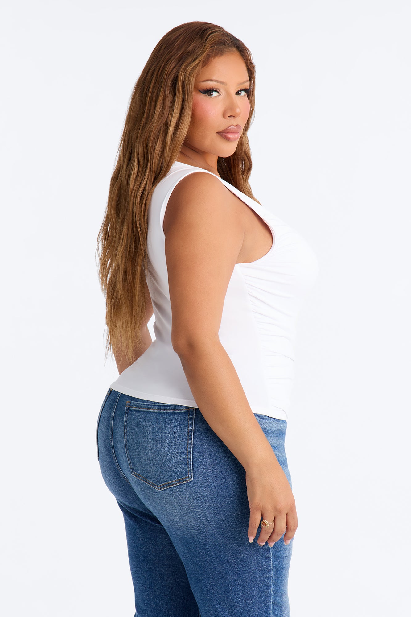 Adore Her High Neck Top - White