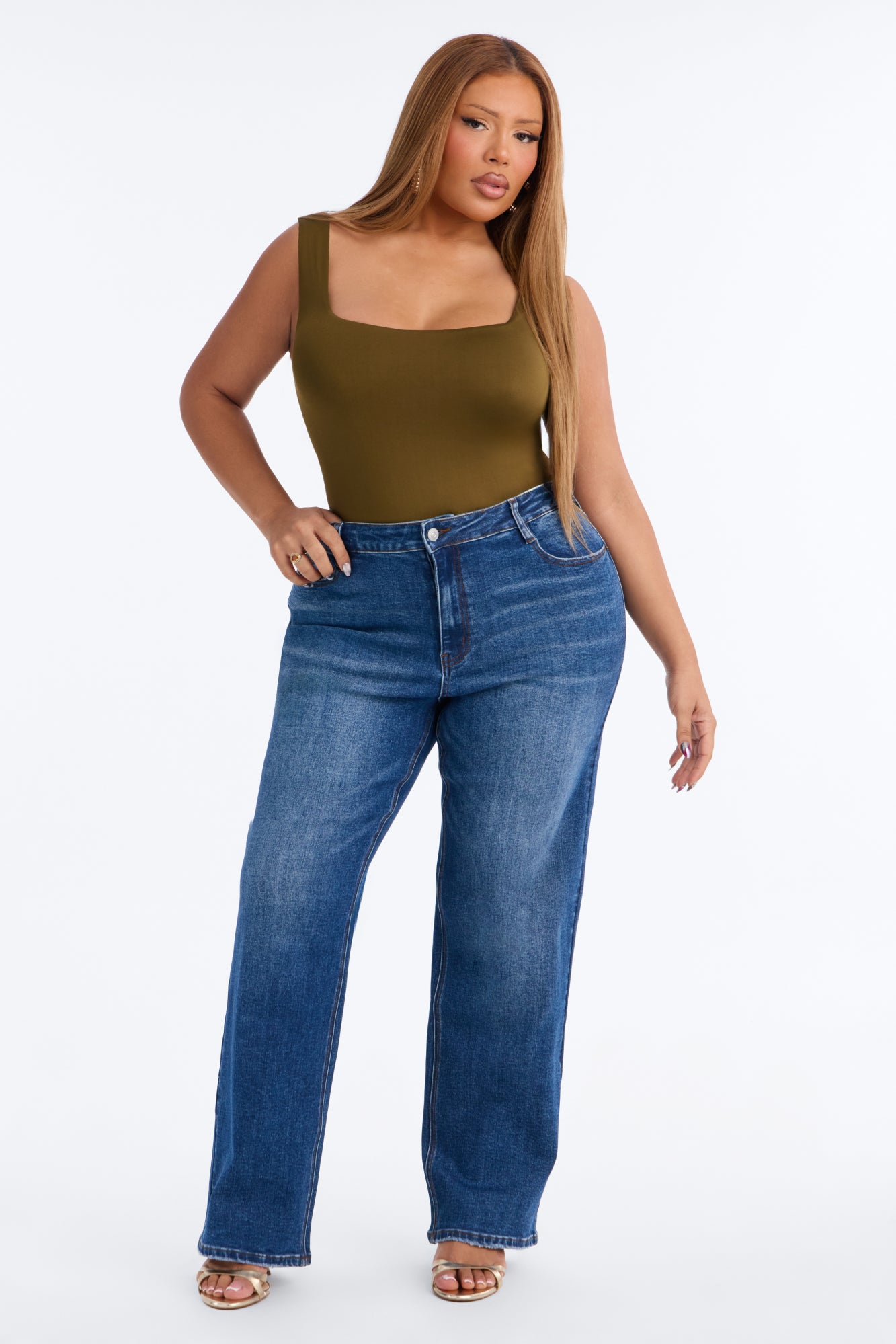 Back To Basic Double Lined Bodysuit - Dark Olive