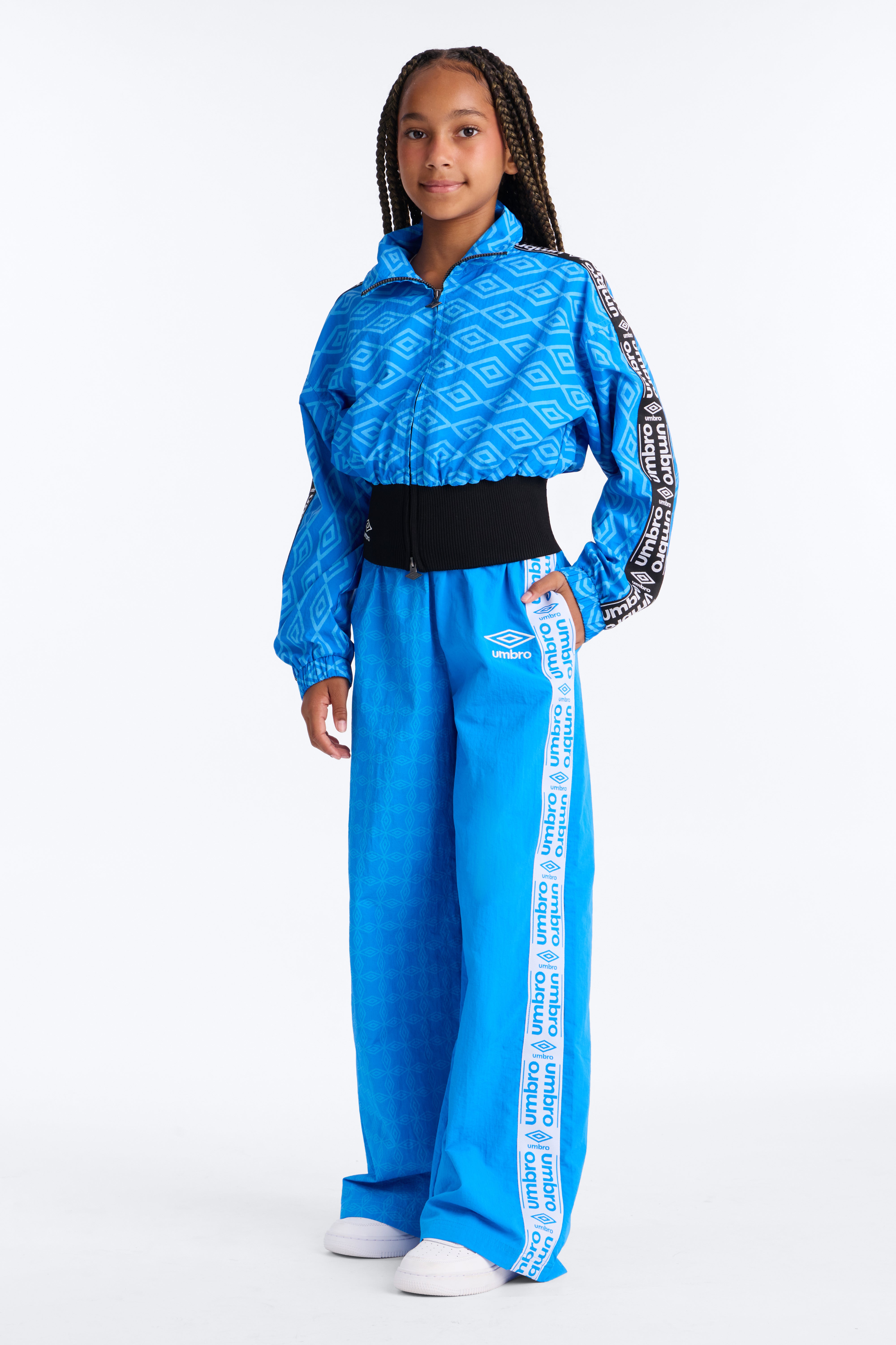 Mini Umbro Varsity Windbreaker Wide Leg Pants - Blue