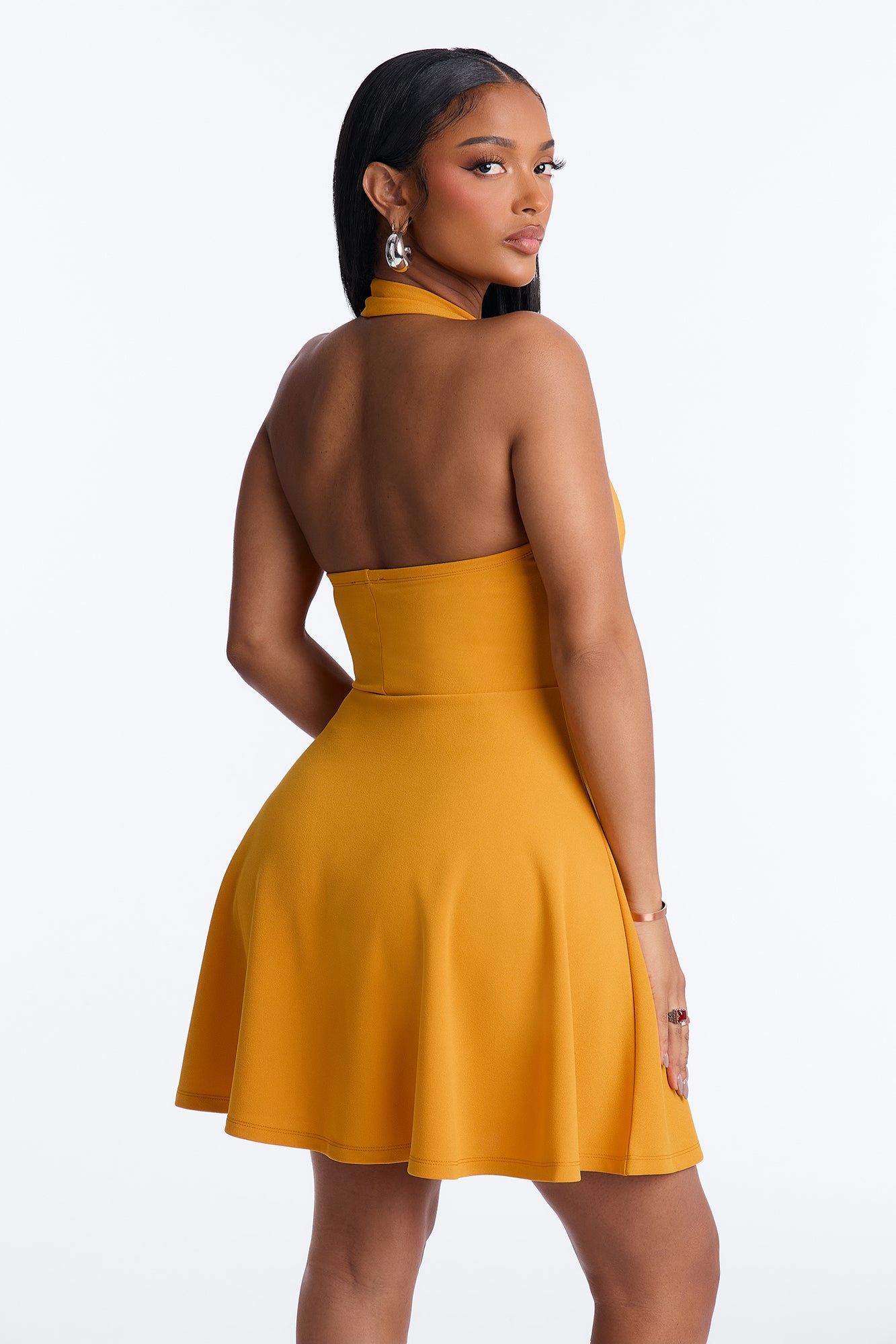 Alena Halter Mini Dress - Mustard