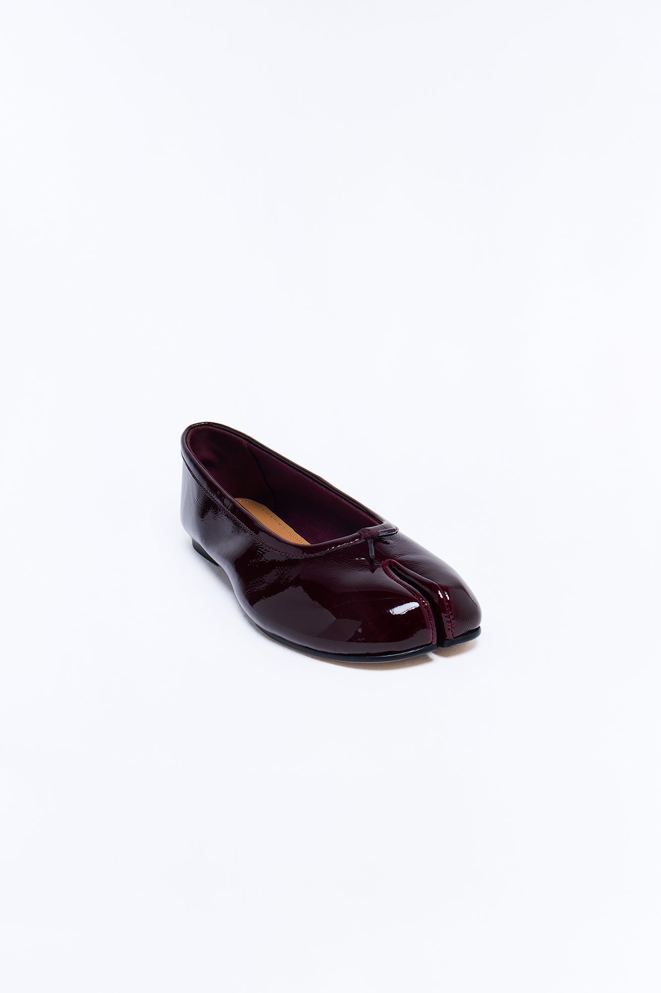 Steve Madden Calico Patent Tabi Ballet Flats - Burgundy