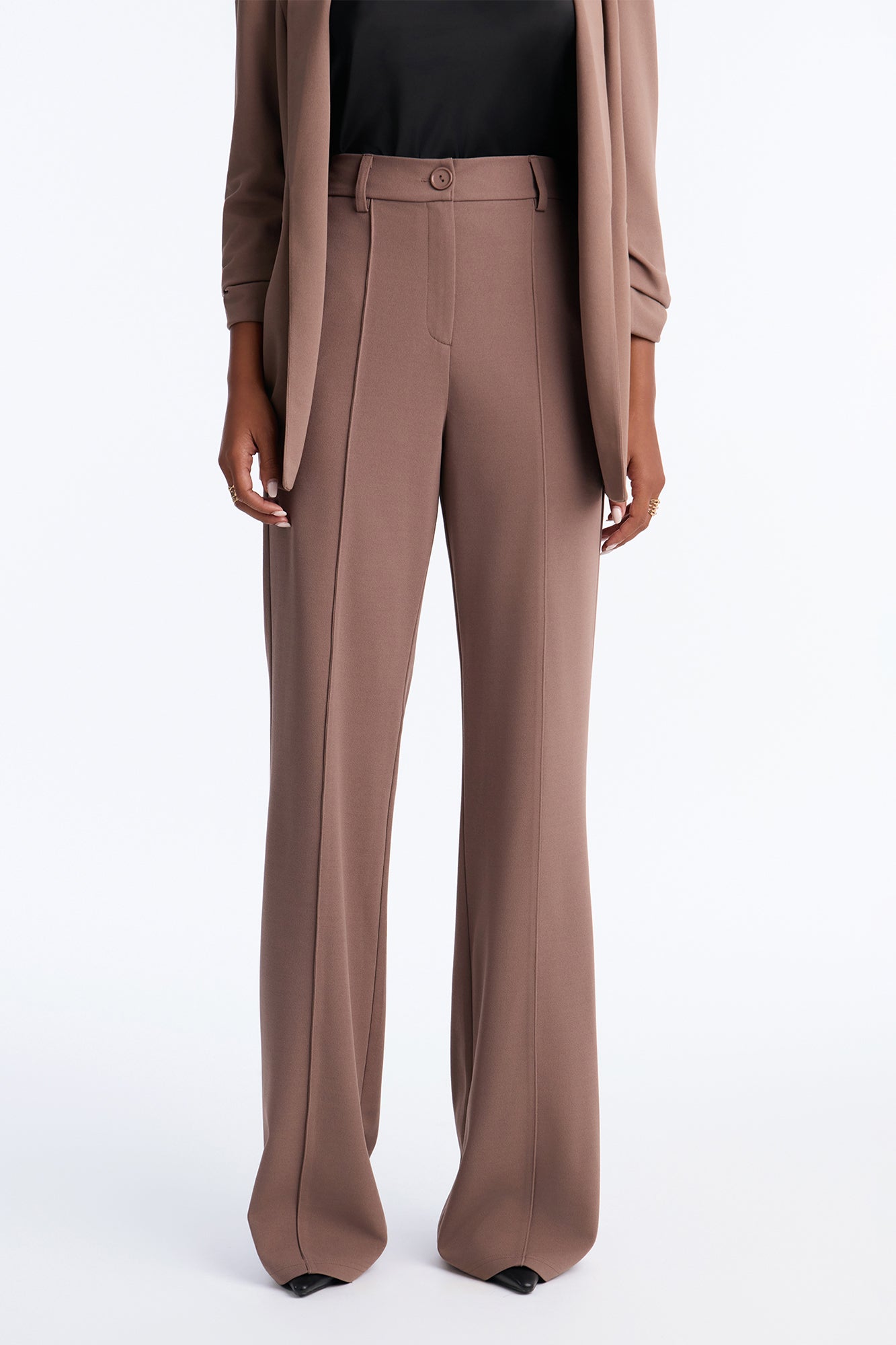 Tall Heidi Wide Leg Trouser Pant - Caffe