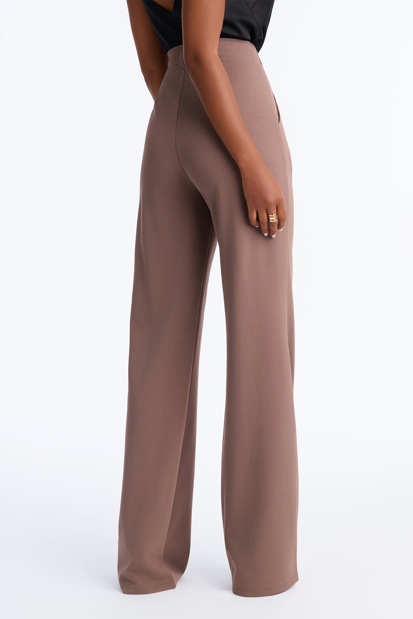 Tall Heidi Wide Leg Trouser Pant - Caffe
