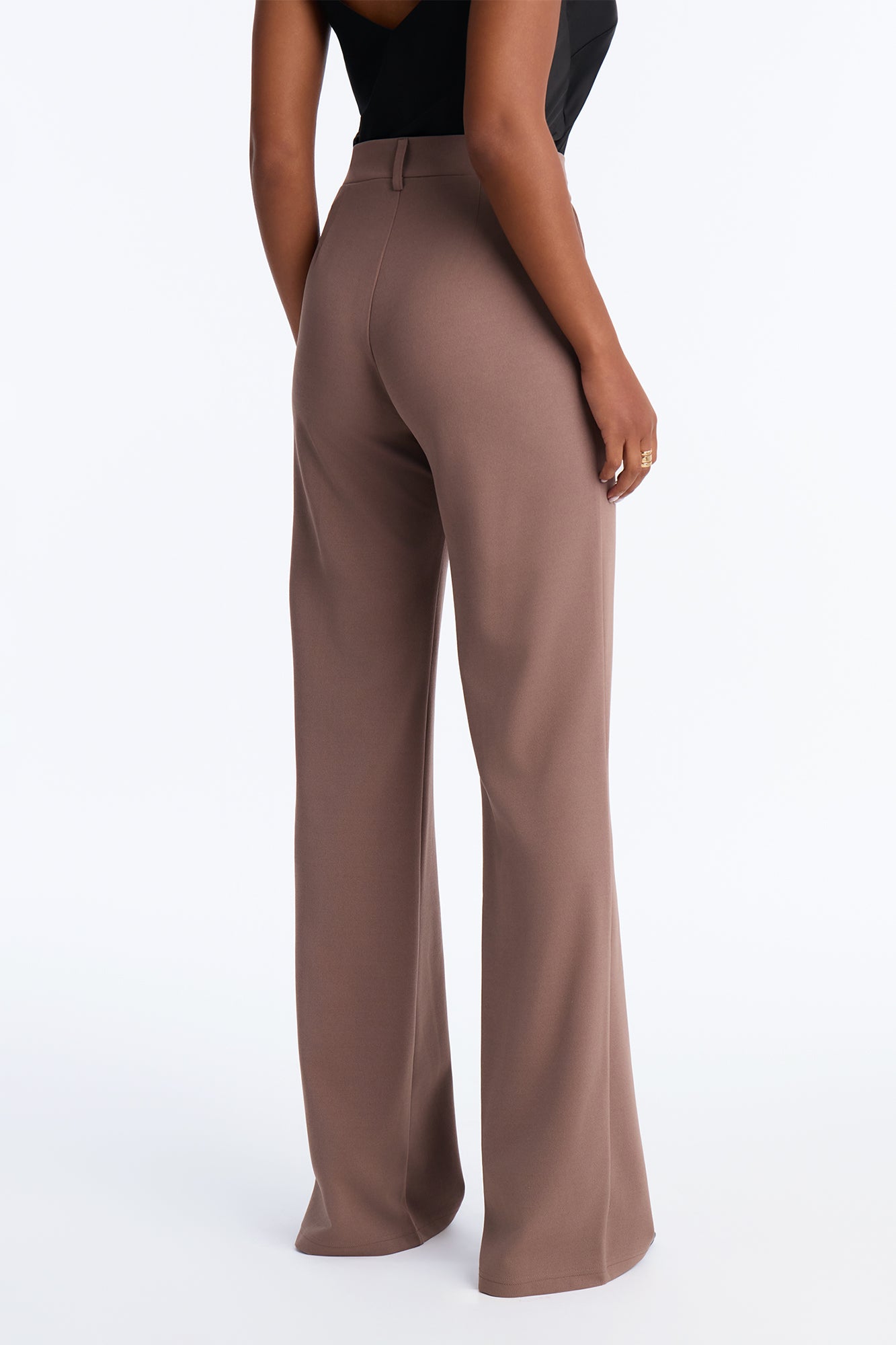 Heidi Wide Leg Trouser Pant - Caffe