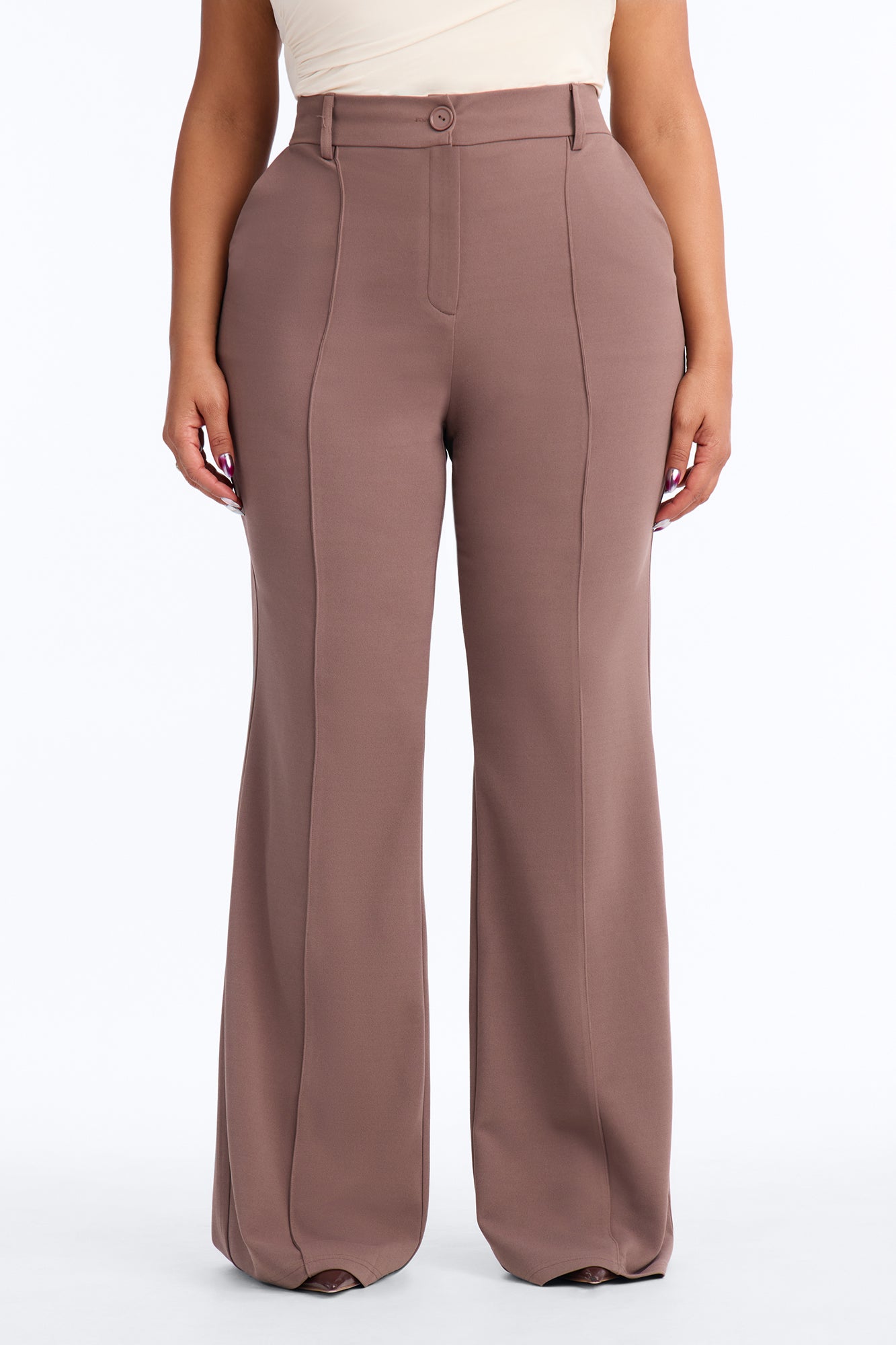 Heidi Wide Leg Trouser Pant - Caffe