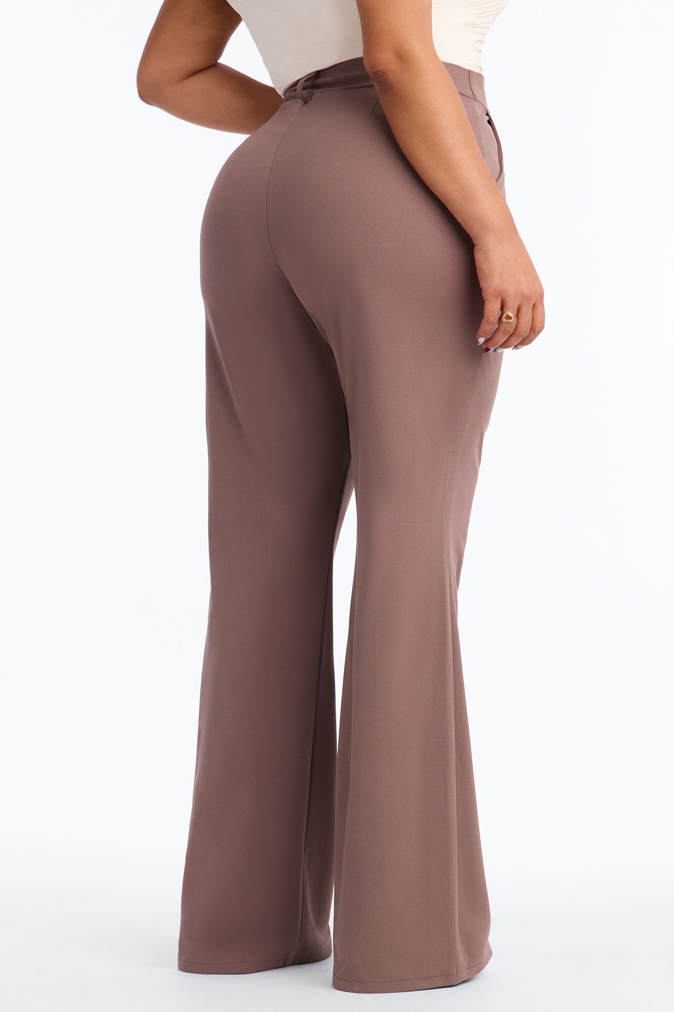 Heidi Wide Leg Trouser Pant - Caffe