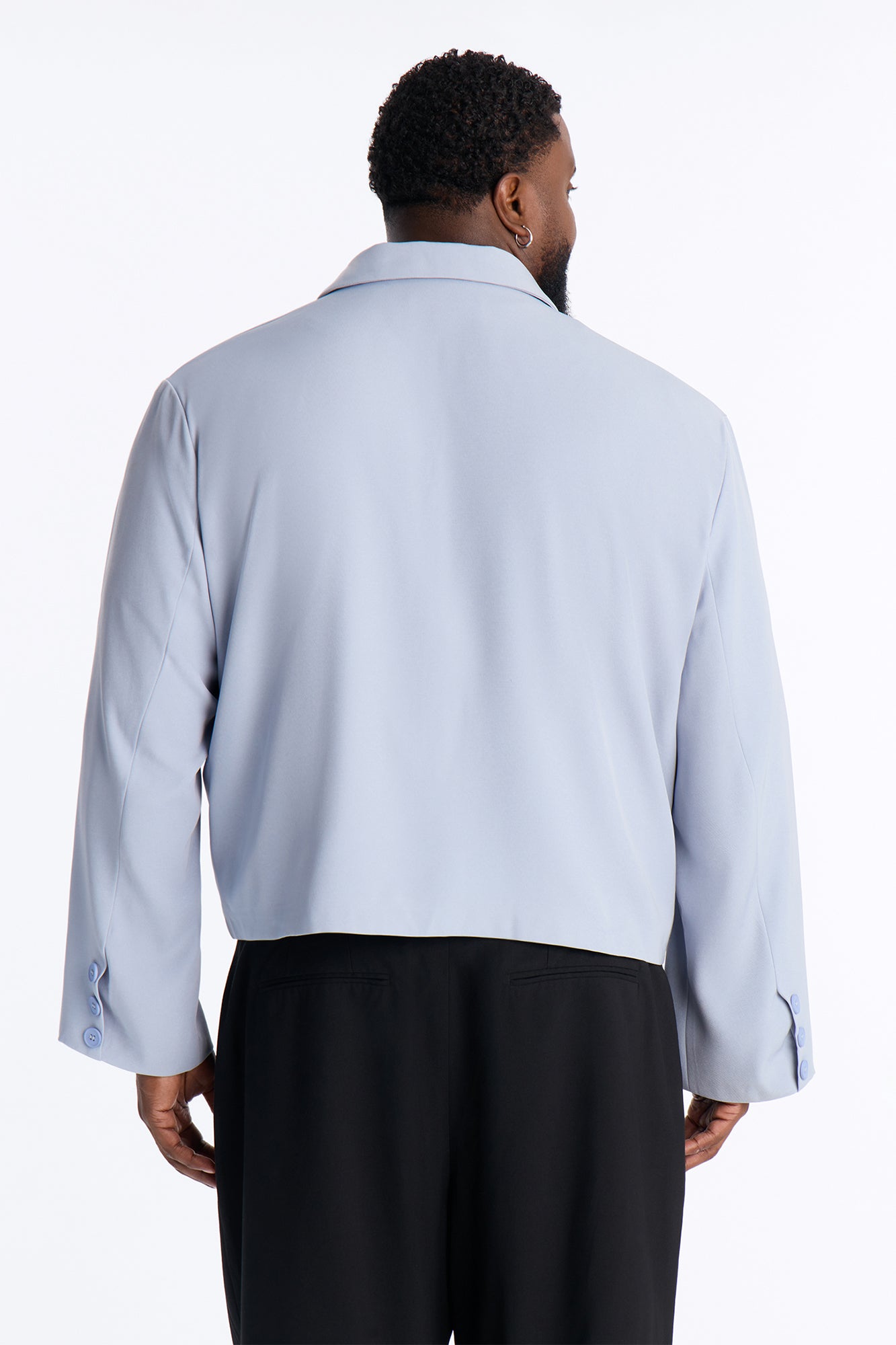 Maison Tailored Belvedere Cropped Blazer - Light Blue