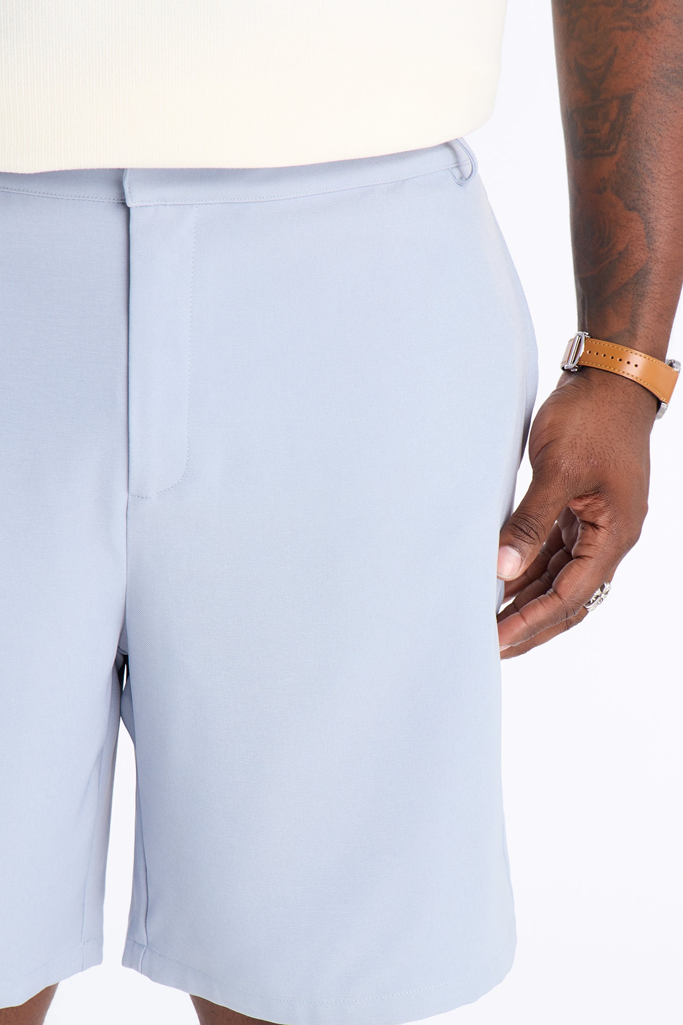 Maison Tailored Belvedere Slim Short - Light Blue