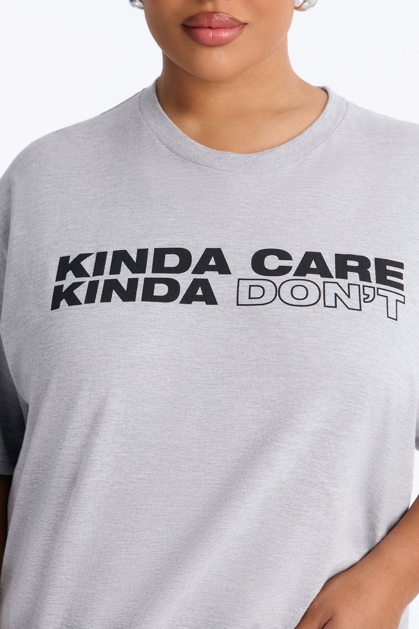 Mixed Signals Oversized Tee - Grey