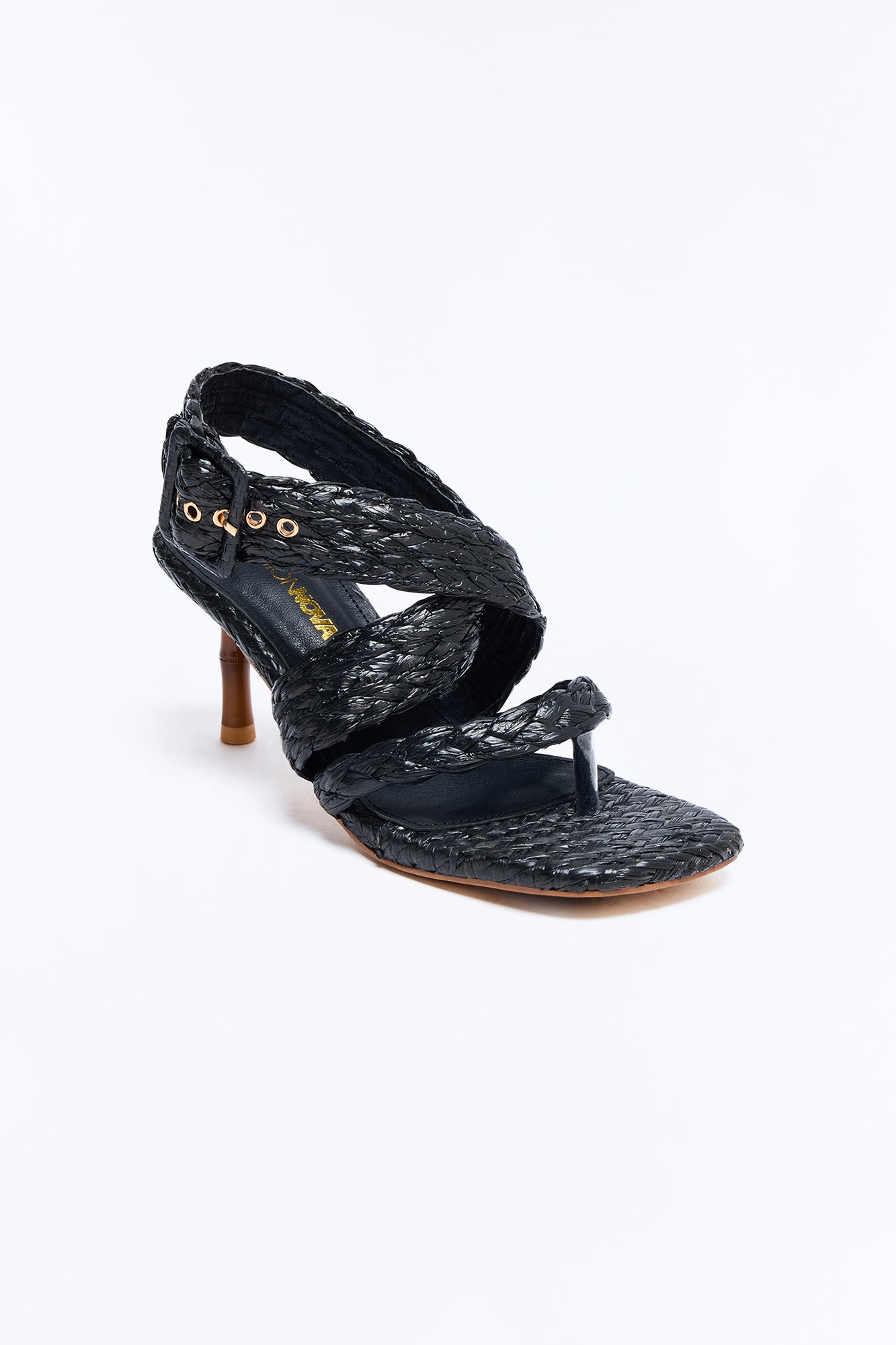 All Yours Raffia Kitten Heels - Black