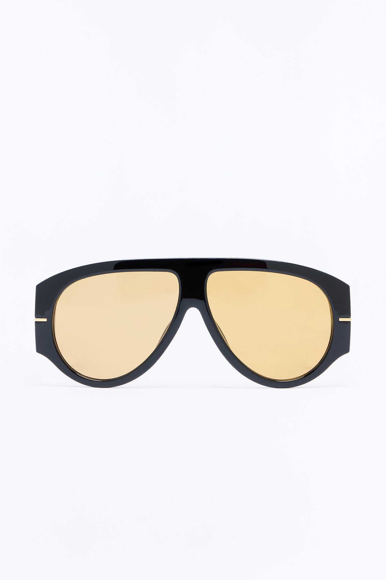 Obsessed Flat Top Aviator Sunglasses - Black/Brown