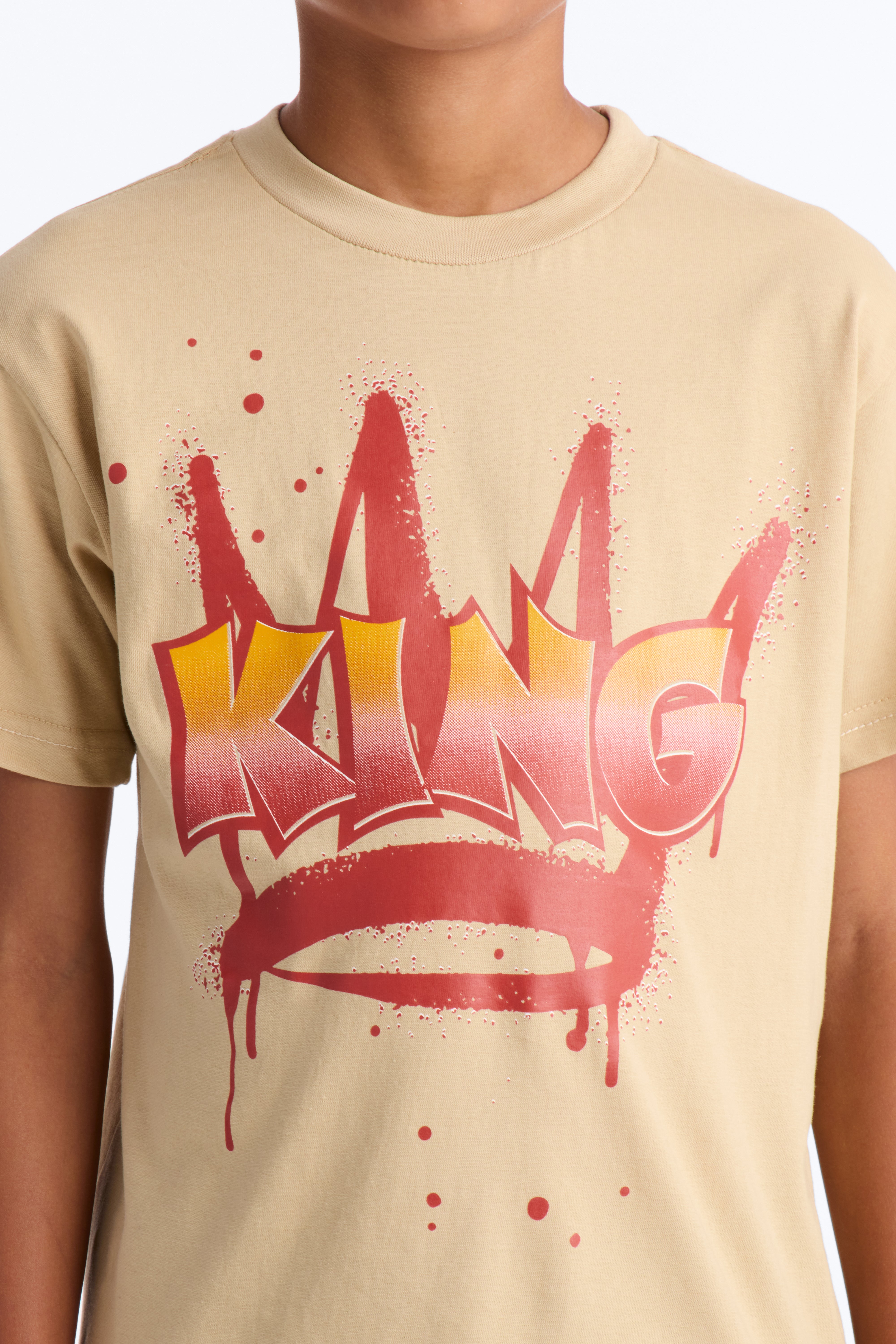 Mini Crowned King Short Sleeve Tee - Sand