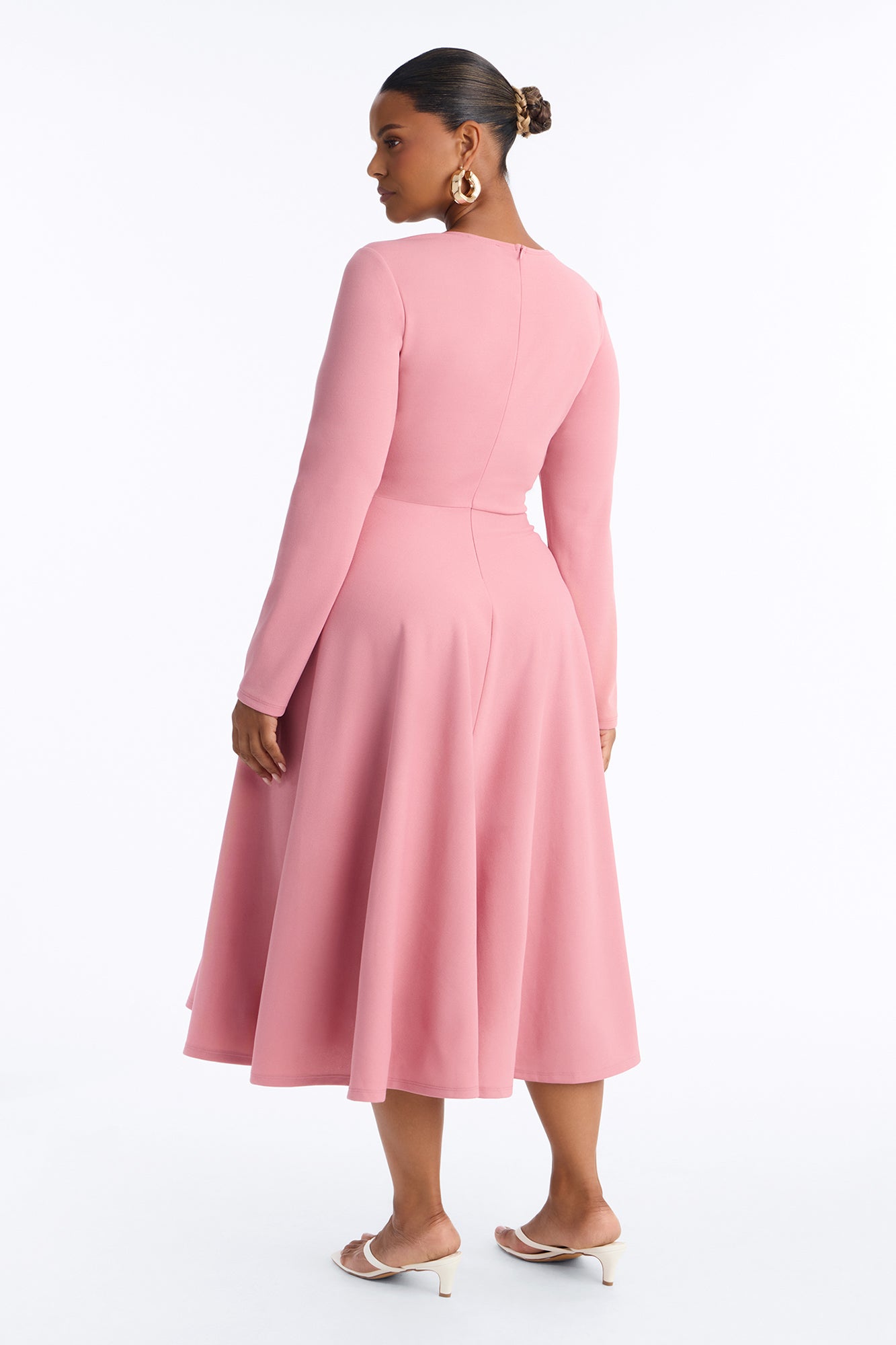 Alena Long Sleeve Midi Dress - Mauve